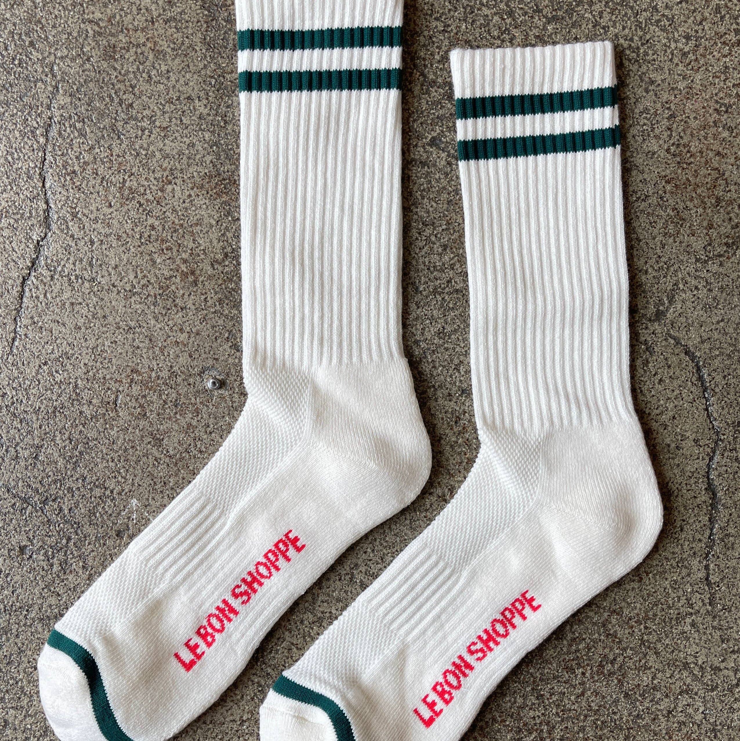 Extended Boyfriend Socks Unisex Parchment by Le Bon Shoppe