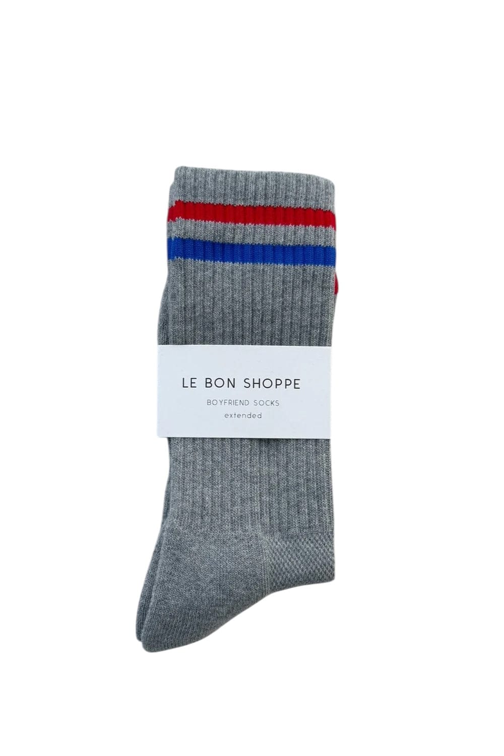 Extended Boyfriend Socks Unisex True Grey by Le Bon Shoppe