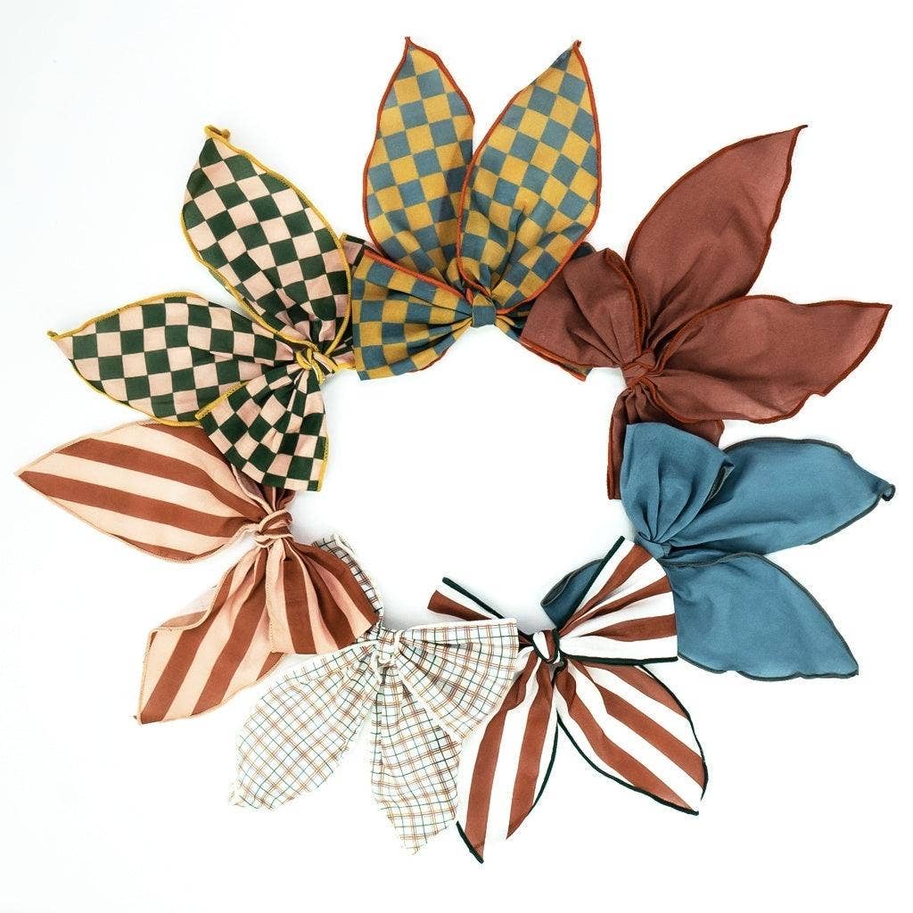 Fable Bow-Large Size - Checks Sunset + Orchard: One-size by GRECH & CO.