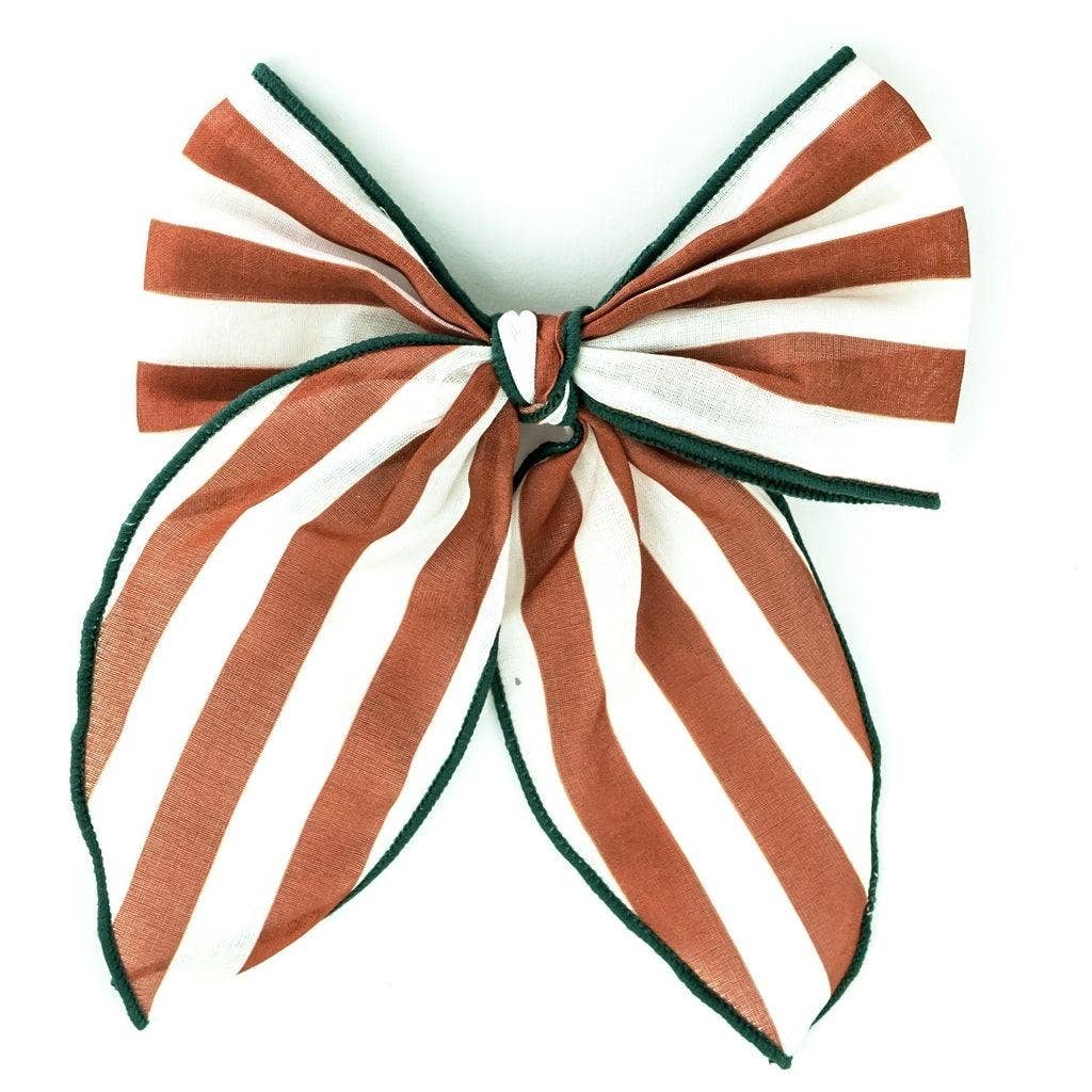 Fable Bow-Large Size - Stripes Atlas + Tierra: One-size by GRECH & CO.