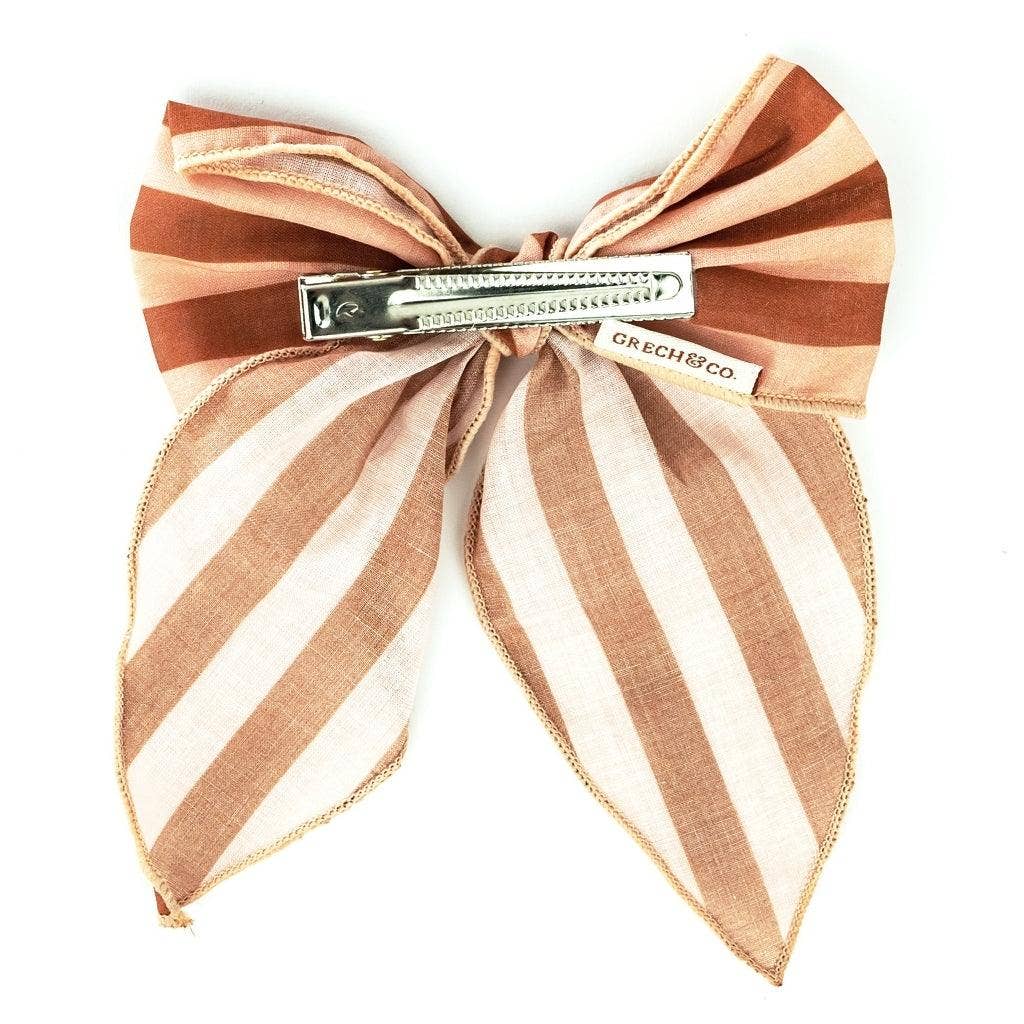 Fable Bow-Large Size - Stripes Sunset + Tierra: One-size by GRECH & CO.