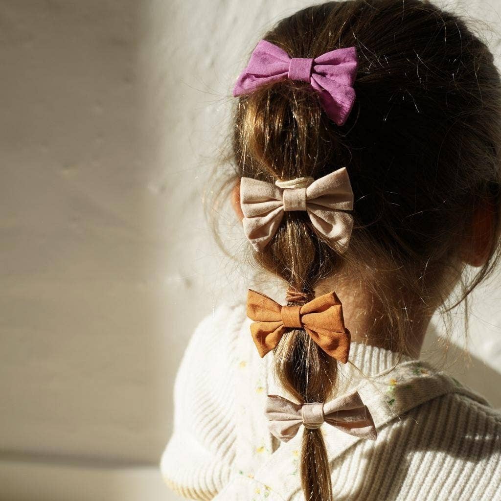 Fable Bow | Ponies - Oat + Aster | Set of 4: One-size by GRECH & CO.
