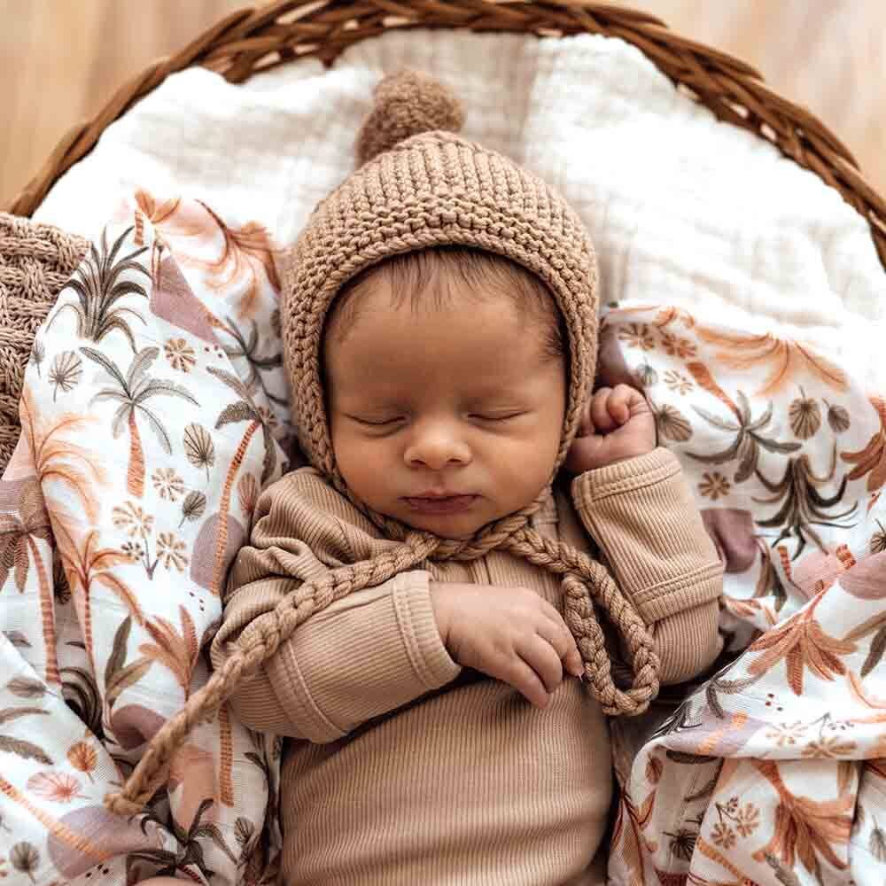 Fawn Merino Wool Bonnet & Booties by Snuggle Hunny