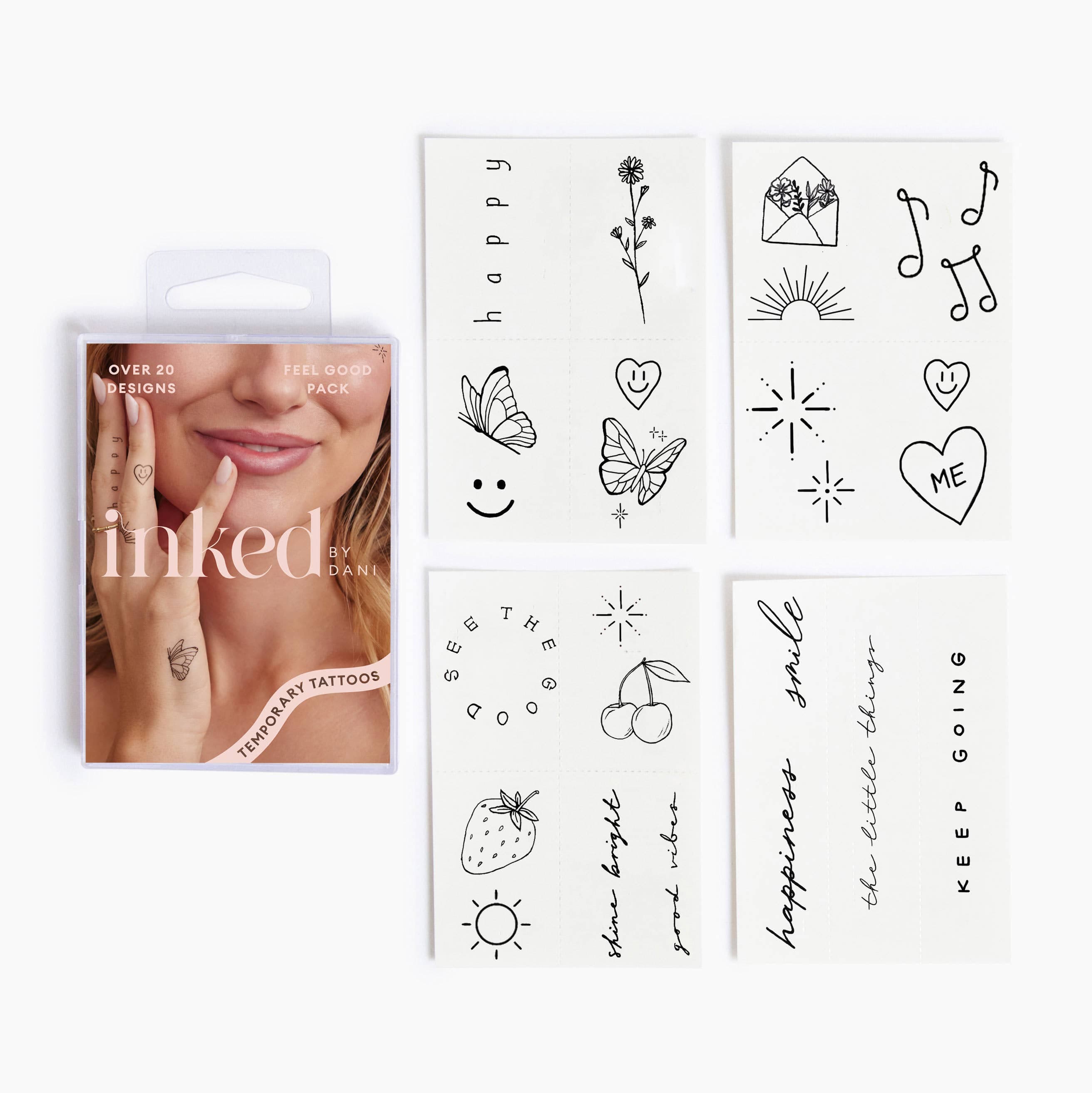 Feel Good Temporary Tattoo Pack by INKED by Dani