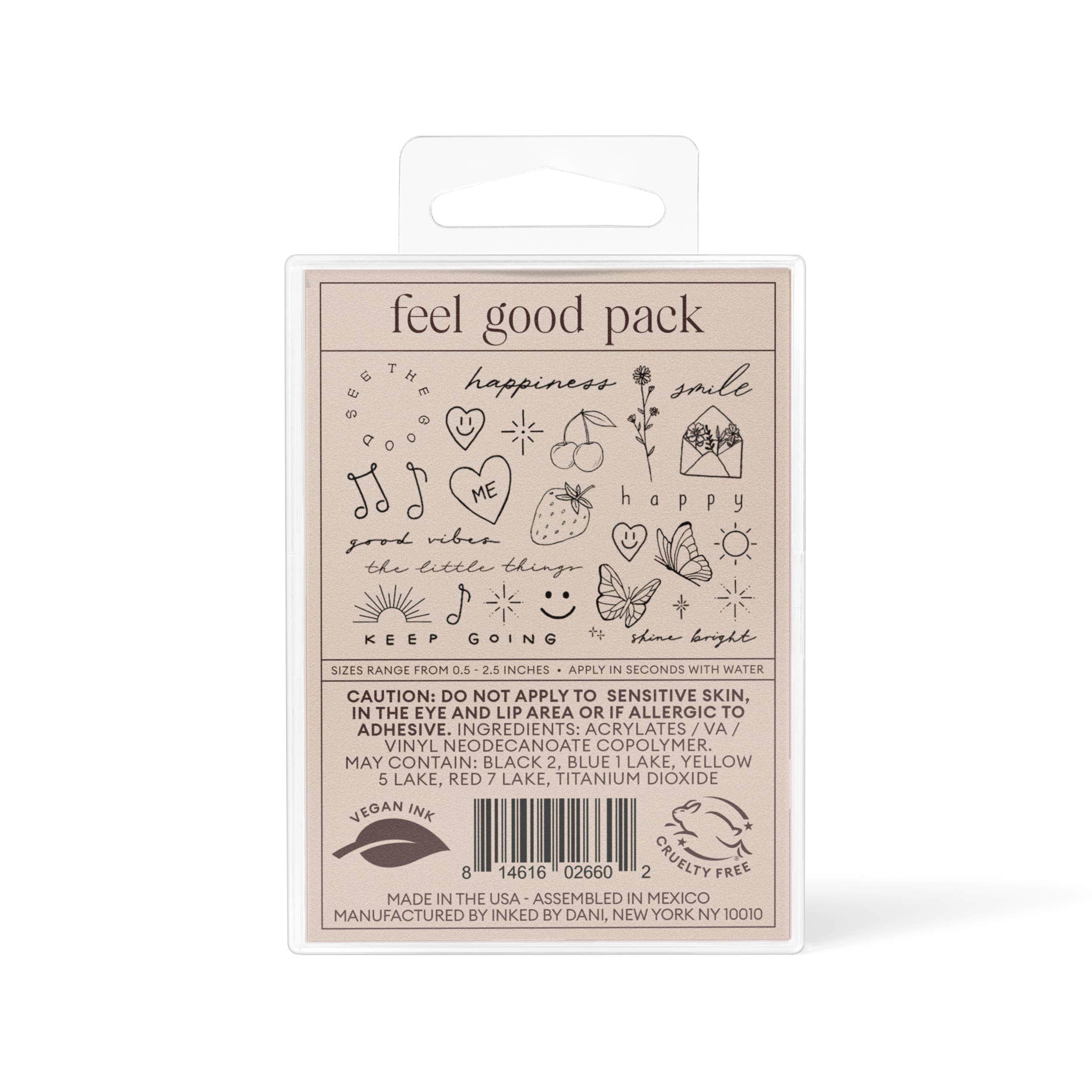 Feel Good Temporary Tattoo Pack by INKED by Dani