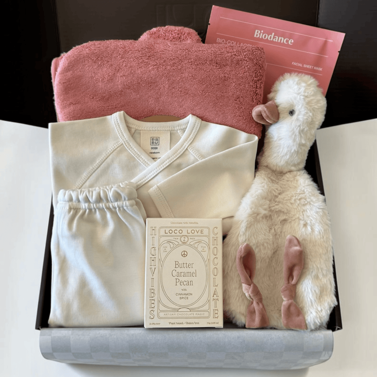 First Moments | Newborn Gift Box (Ivory, Blush and Chocolate) Peony by Claya