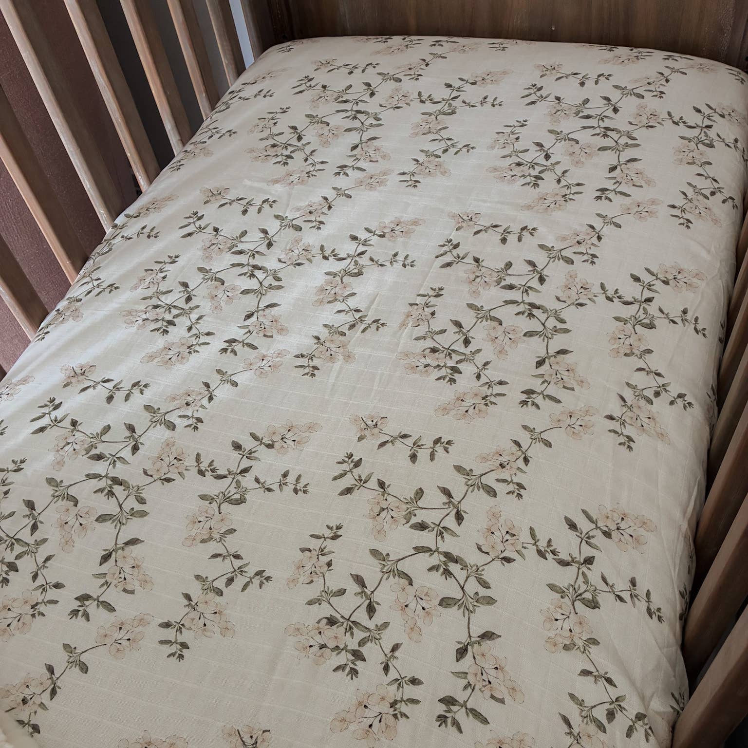 Fleur Blanche Fitted Cot Sheet by Pop Ya Tot