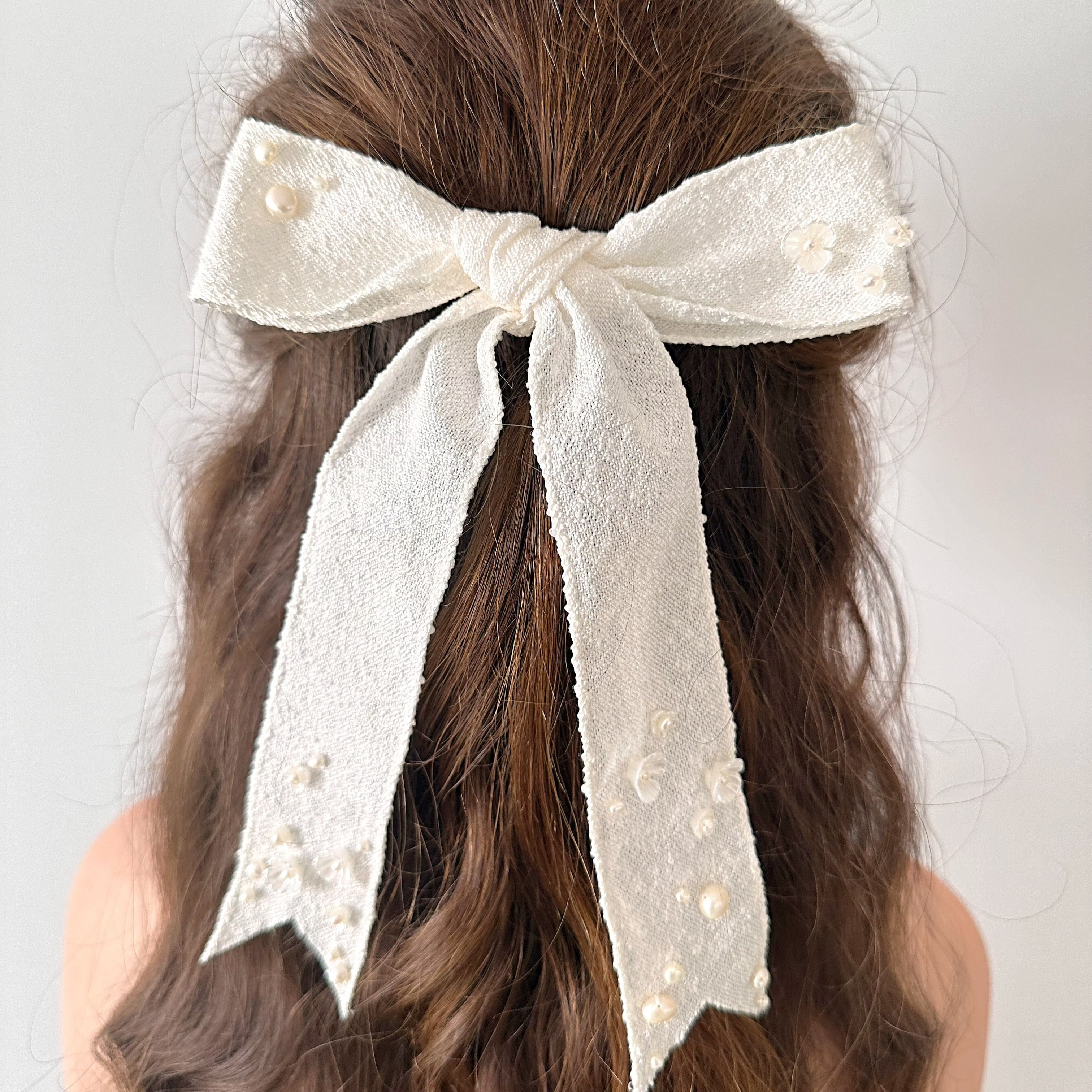 French Garden Hair Bow Barrette by Bespoke Bridal