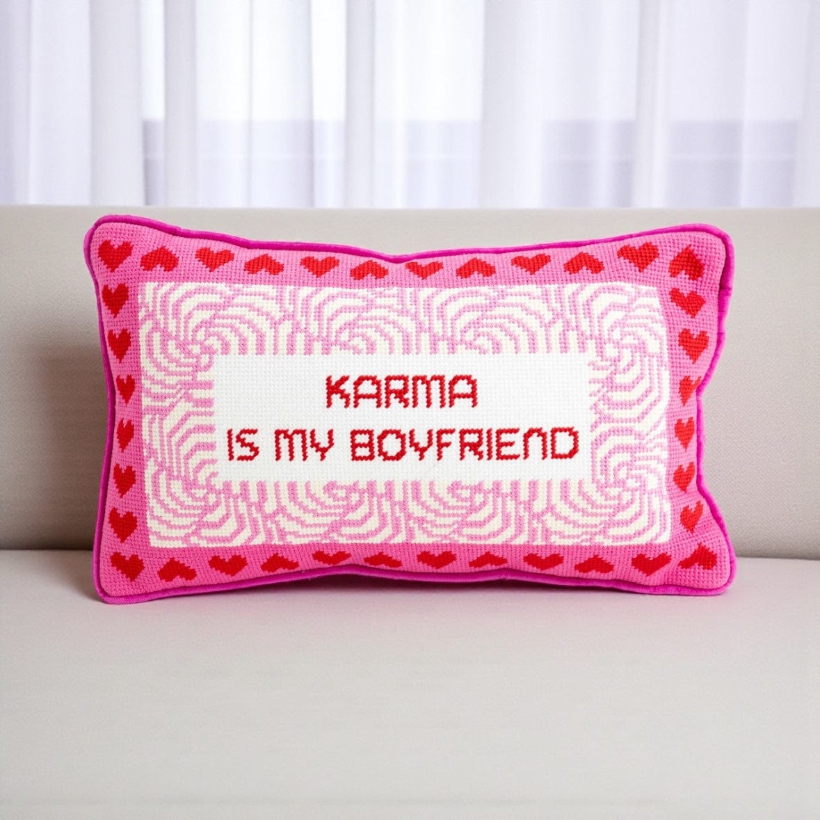 Furbish Studio Karma Needlepoint Pillow by Furbish Studio