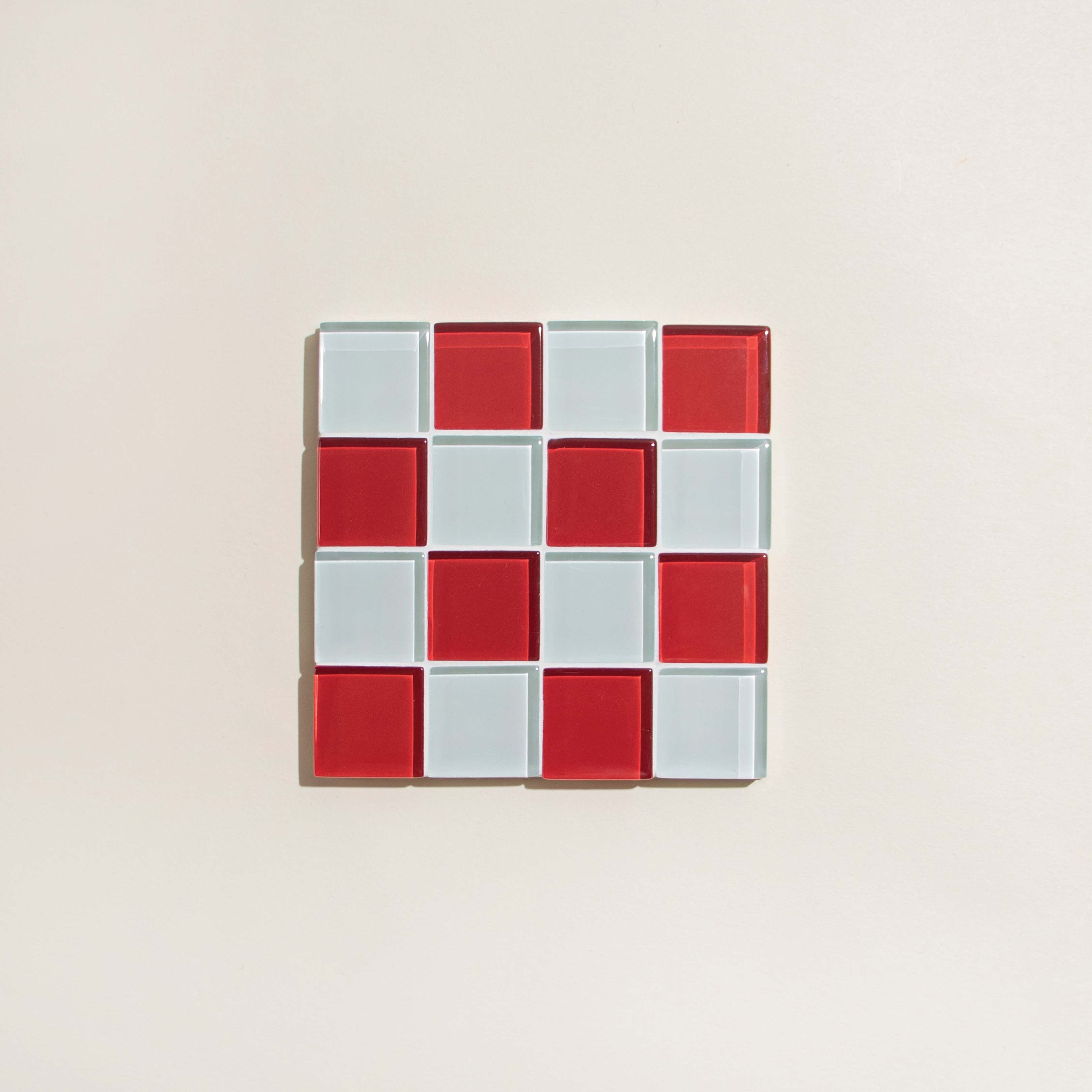 GLASS TILE COASTER - Cherry Milk Chocolate by Subtle Art Studios