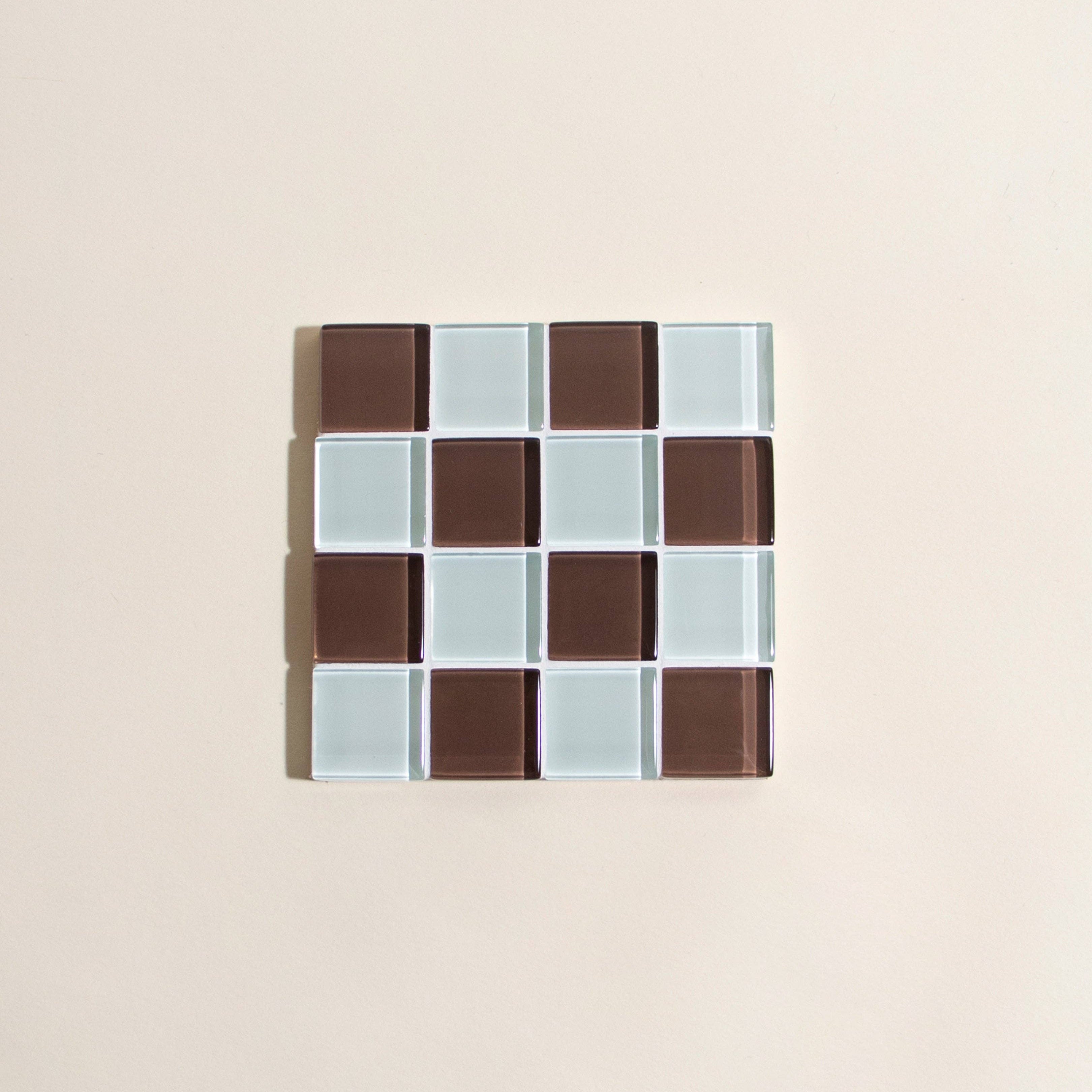 GLASS TILE COASTER - Classic Milk Chocolate by Subtle Art Studios