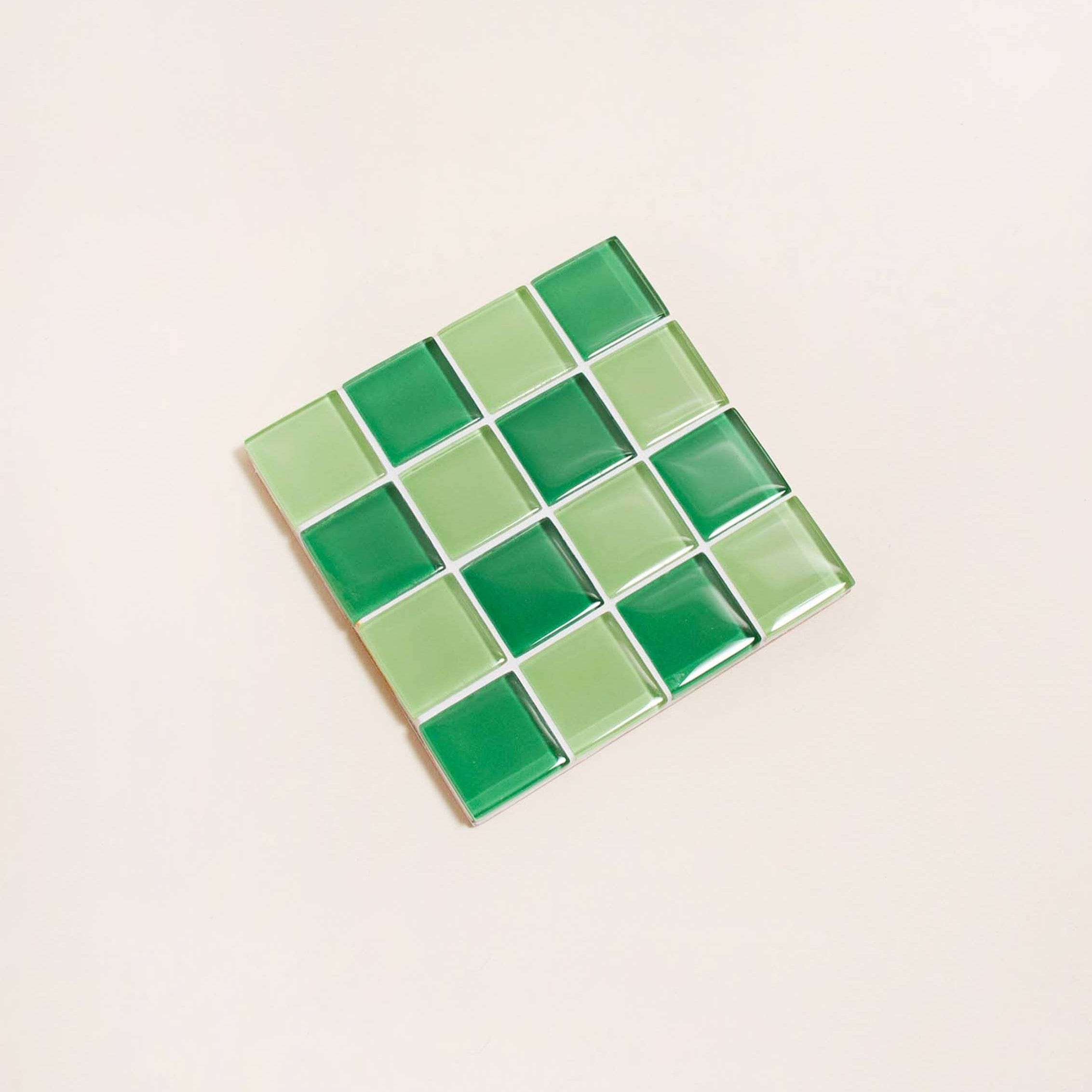 Glass Tile Coaster - Green Apple by Subtle Art Studios