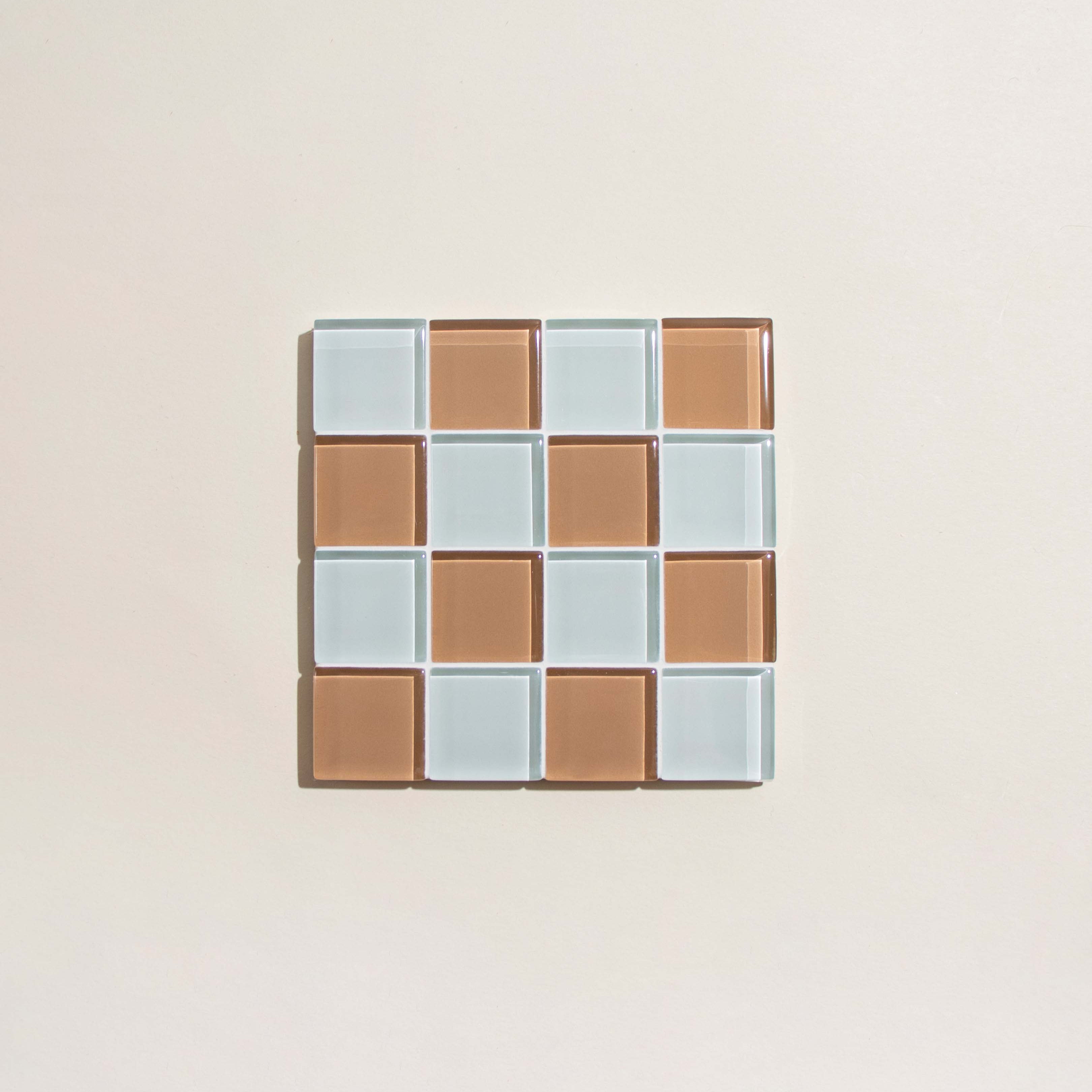 GLASS TILE COASTER - Hazelnut Milk Chocolate by Subtle Art Studios