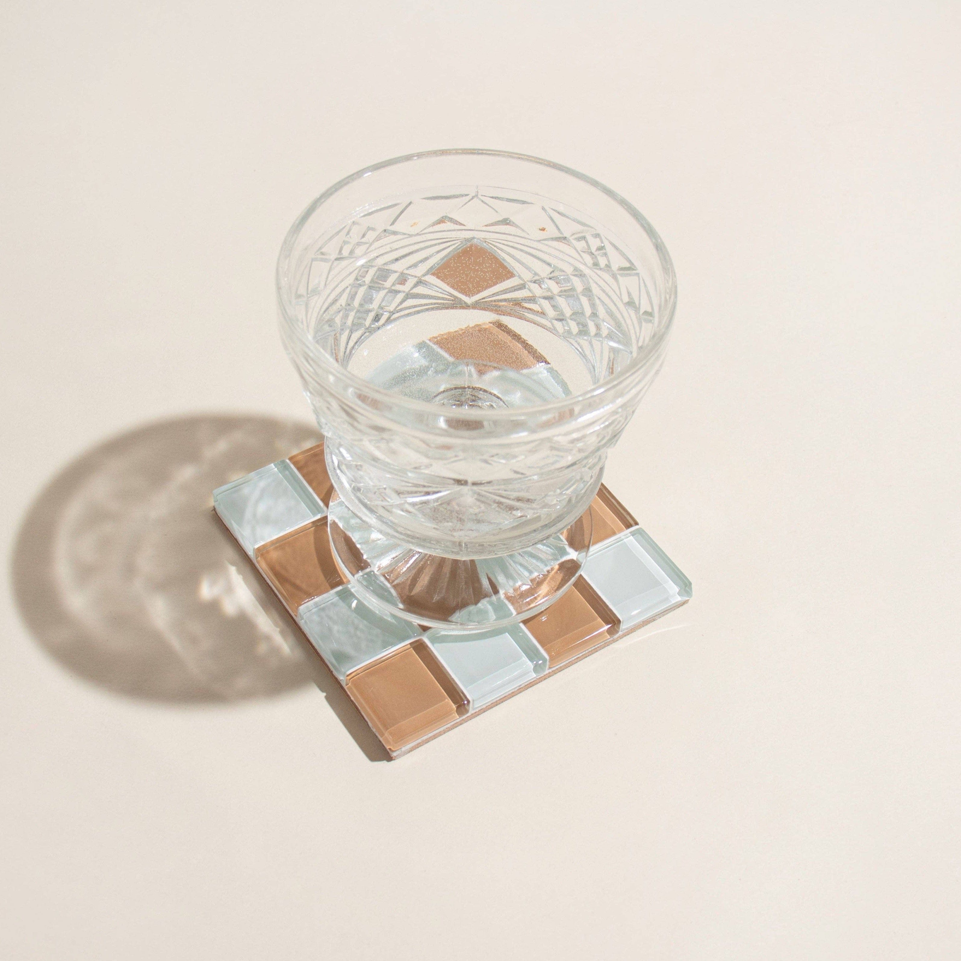 Glass Tile Coaster - Hazelnut Milk Chocolate by Subtle Art Studios
