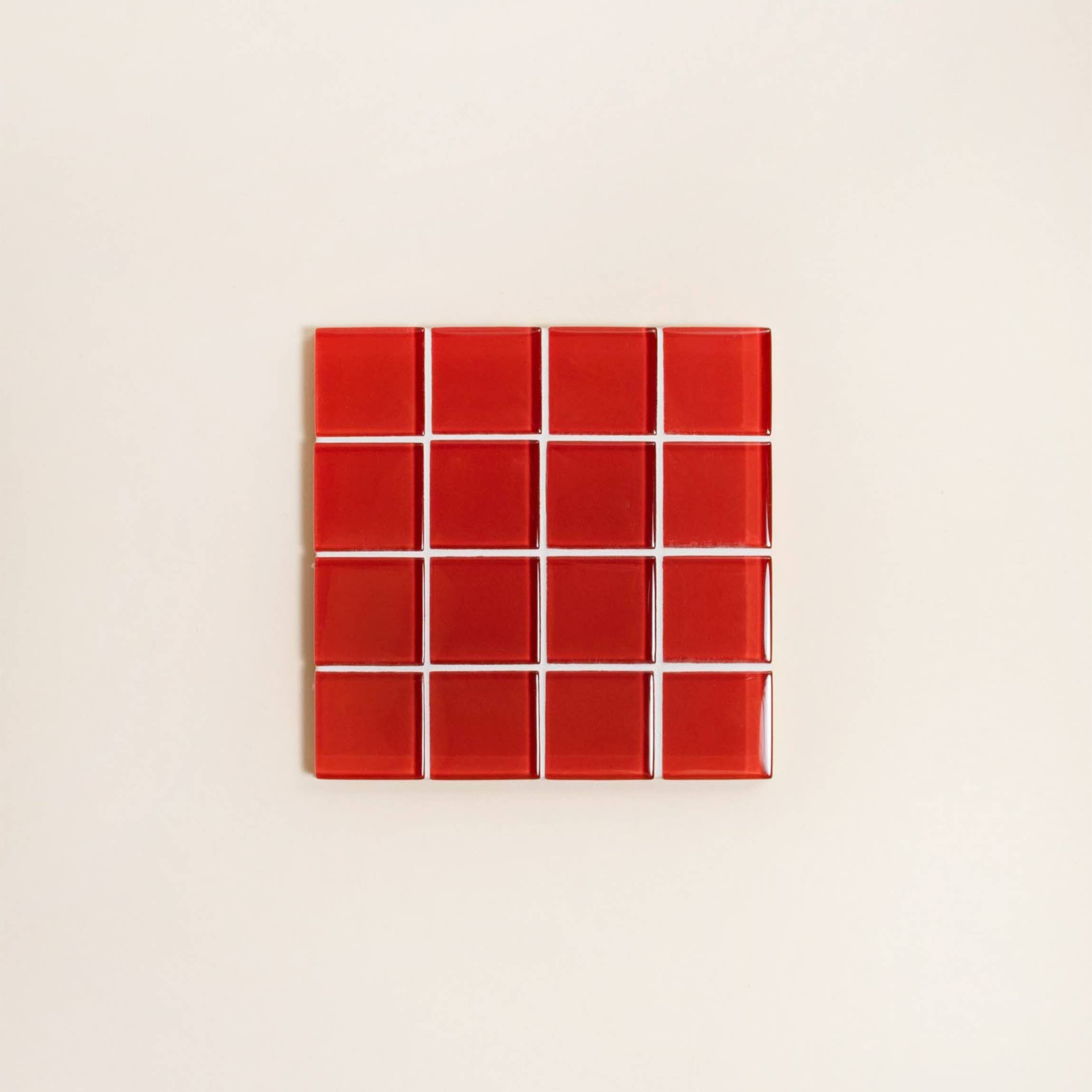 GLASS TILE COASTER - It's Apple Red by Subtle Art Studios