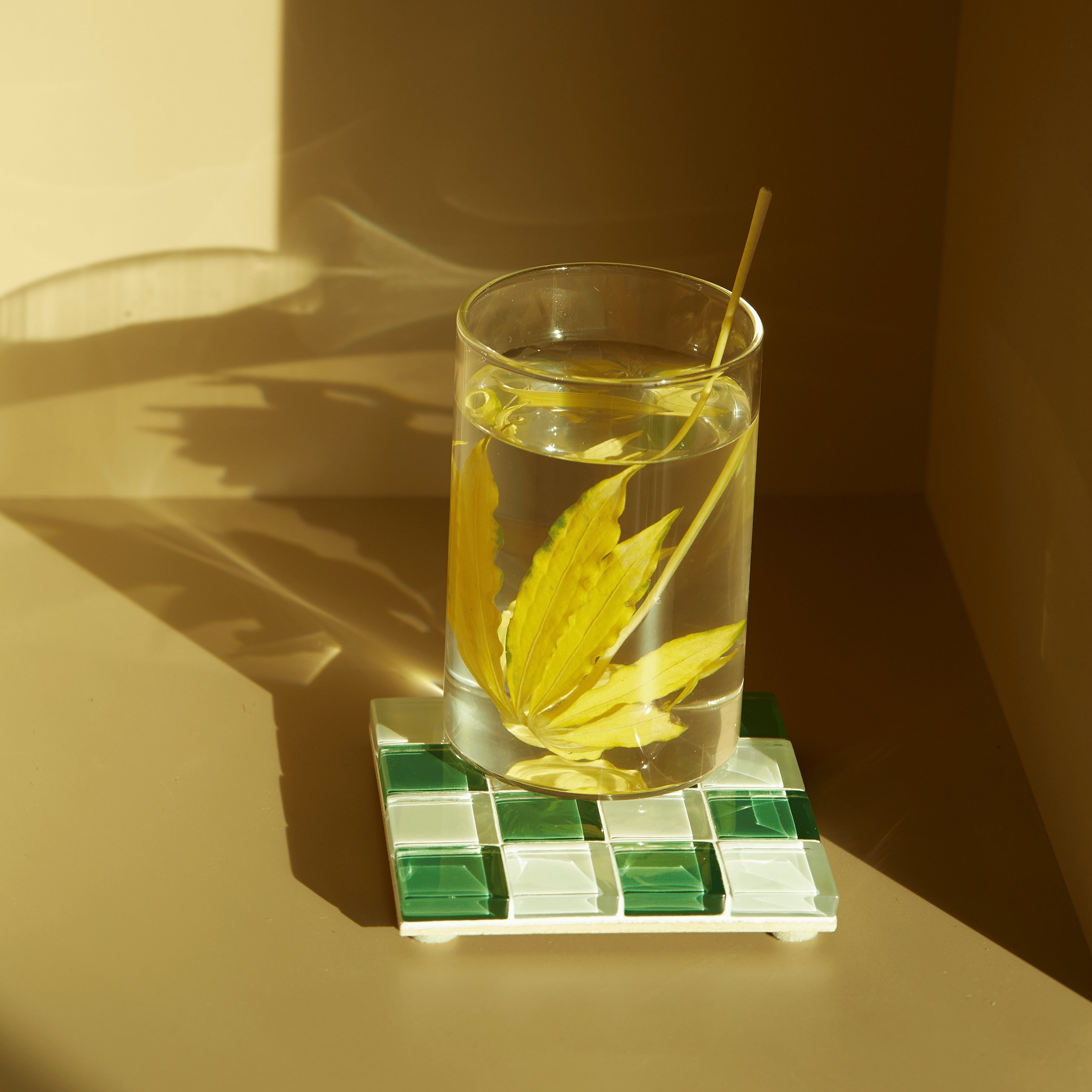 GLASS TILE COASTER - Key Lime Pie Milk Chocolate by Subtle Art Studios