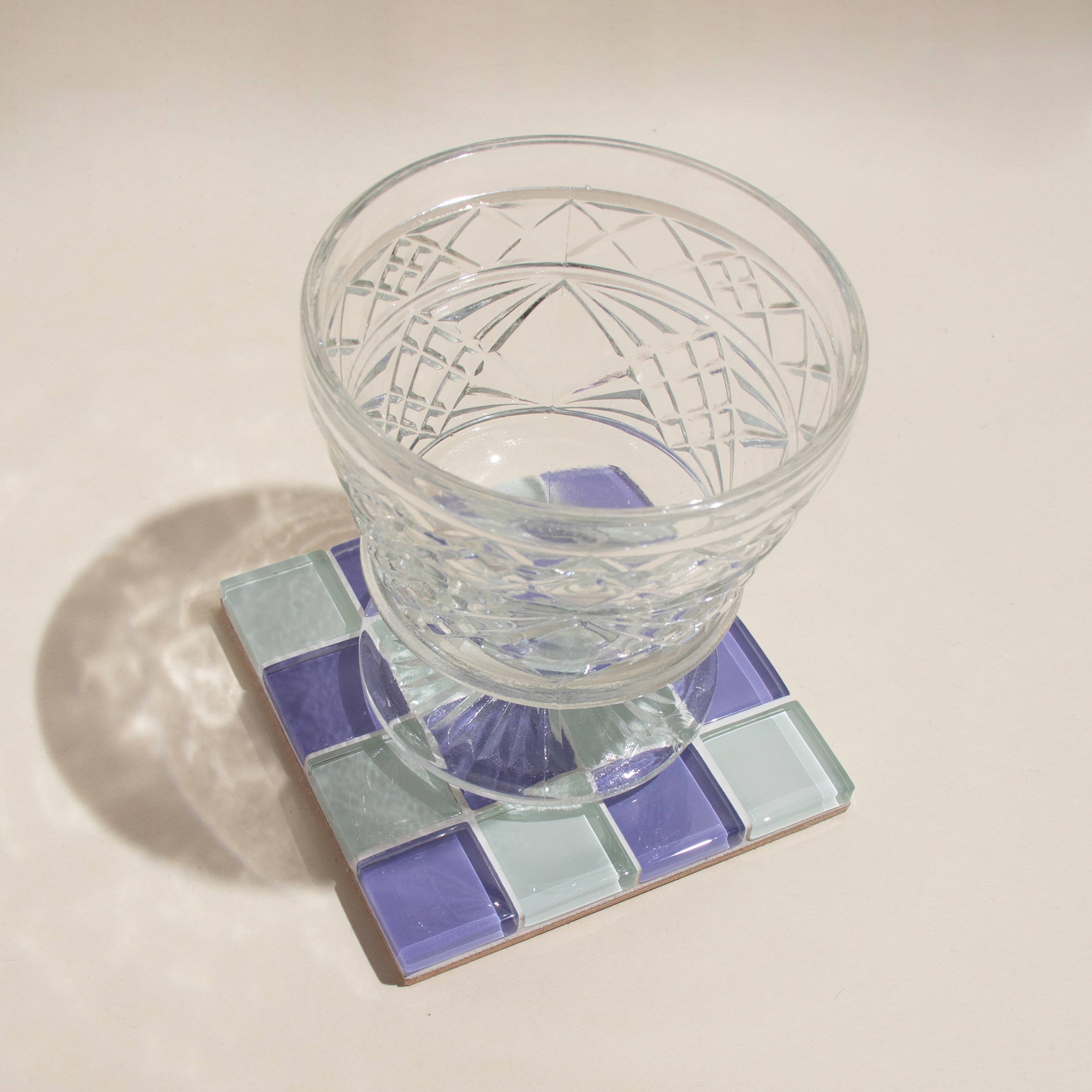 GLASS TILE COASTER - Lavender Latte by Subtle Art Studios