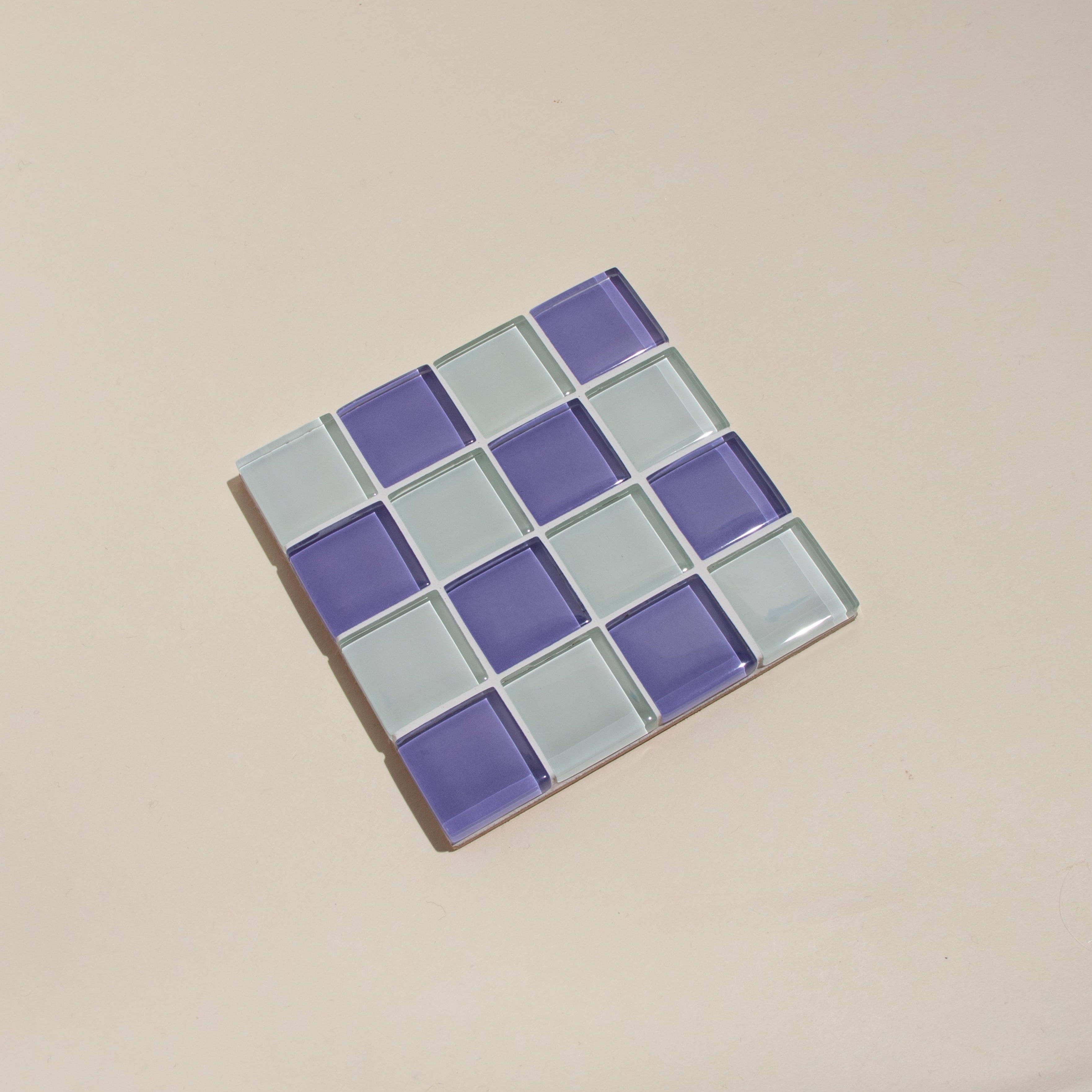 Glass Tile Coaster - Lavender Latte by Subtle Art Studios