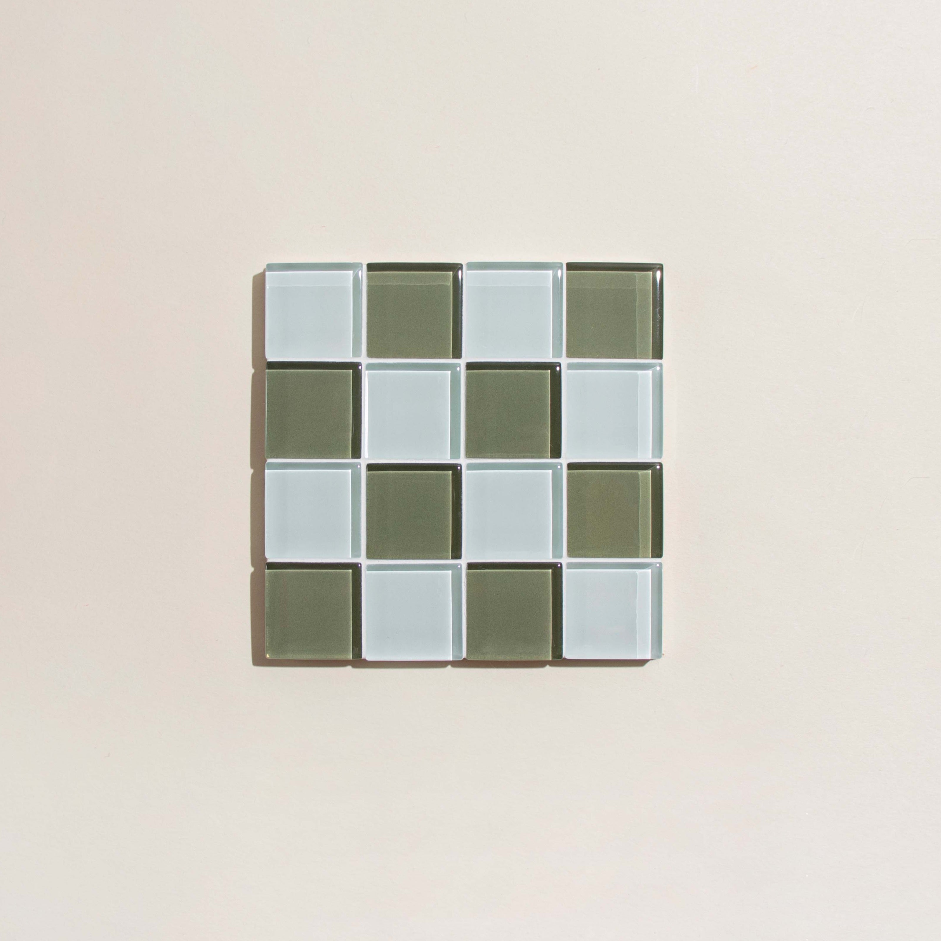 GLASS TILE COASTER - Matcha Milk Chocolate by Subtle Art Studios