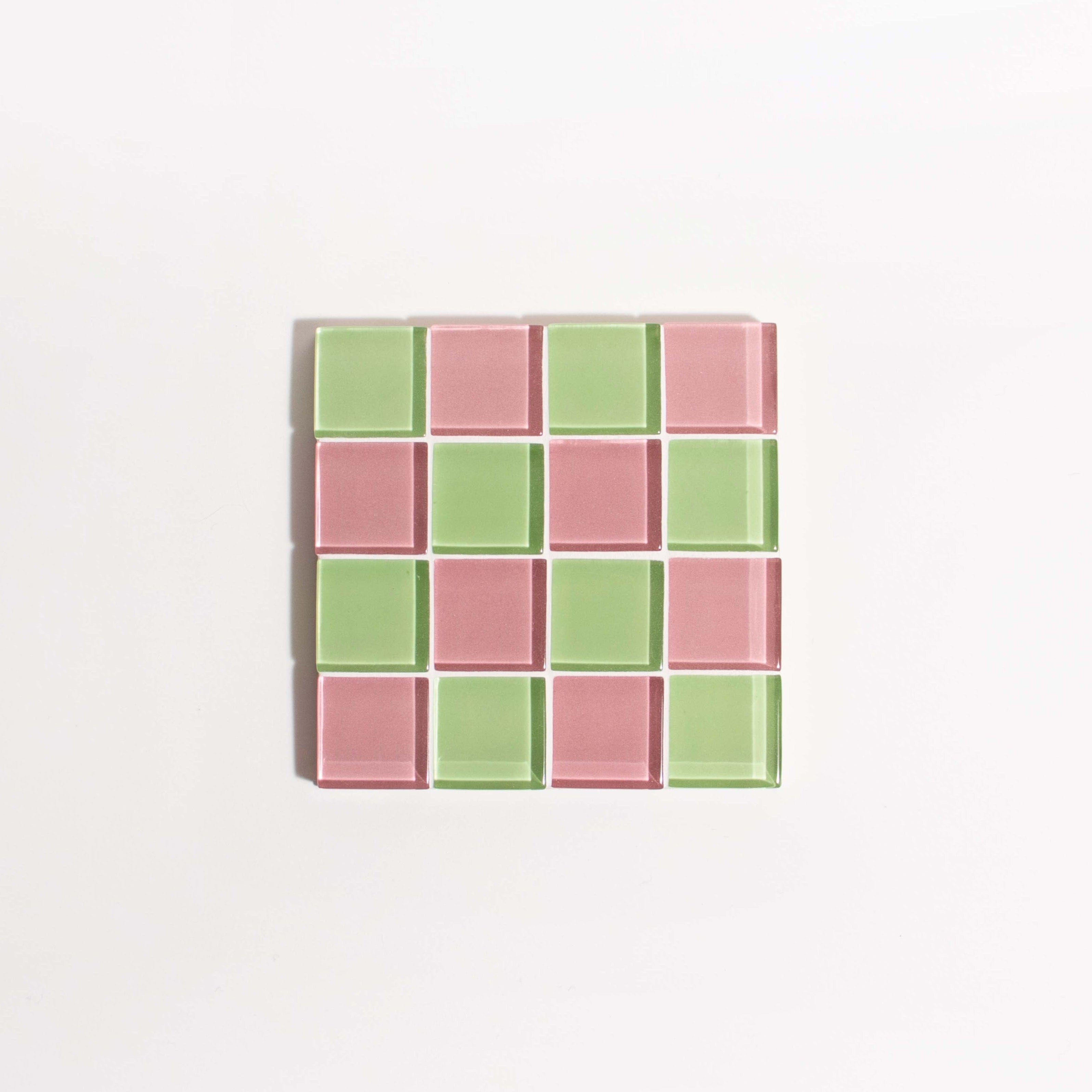 Glass Tile Coaster - Pink Guava by Subtle Art Studios
