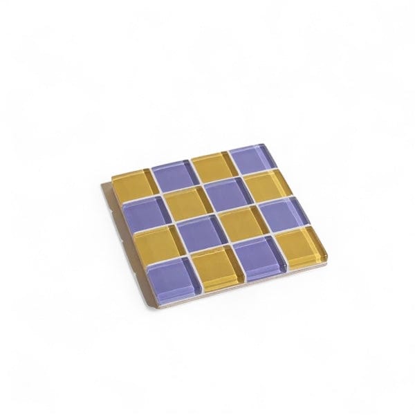 Glass Tile Coaster - Raspberry Lemonade Taffy by Subtle Art Studios