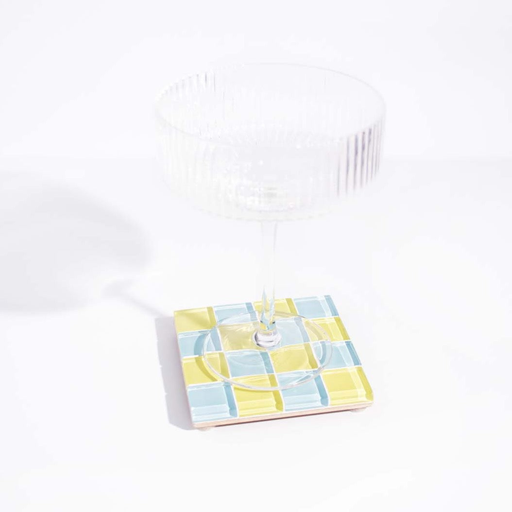 GLASS TILE COASTER - Sun by the Sea by Subtle Art Studios