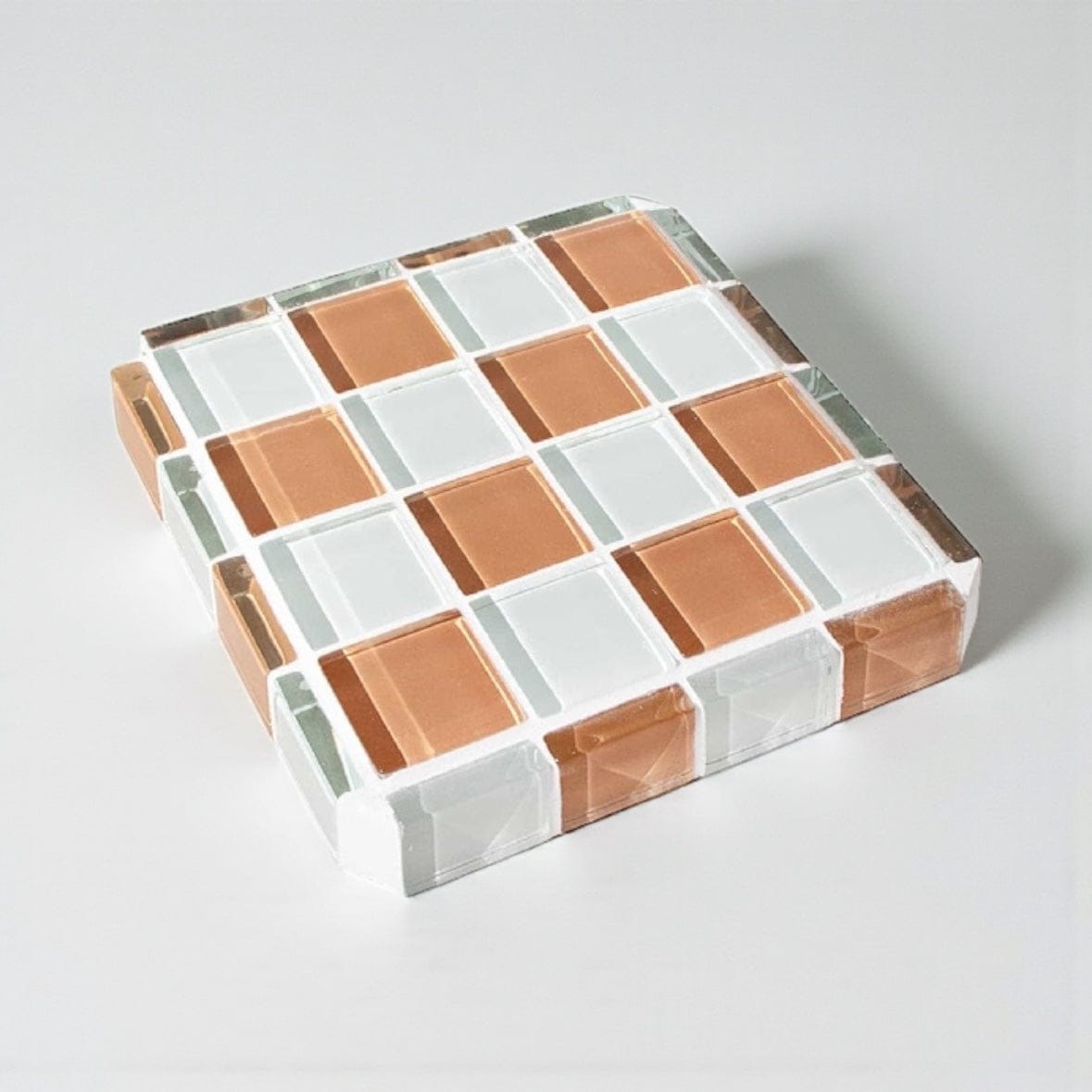 Glass Tile Display Cube - Caramel Macchiato by Subtle Art Studios