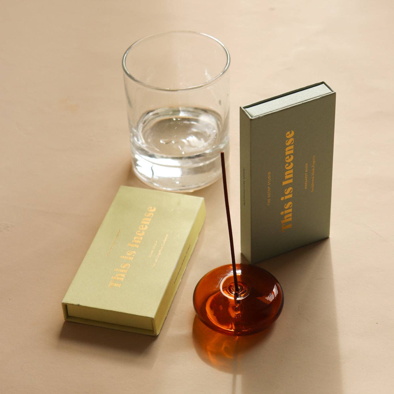 Glass Vessel Incense Holder - Amber by Gentle Habits