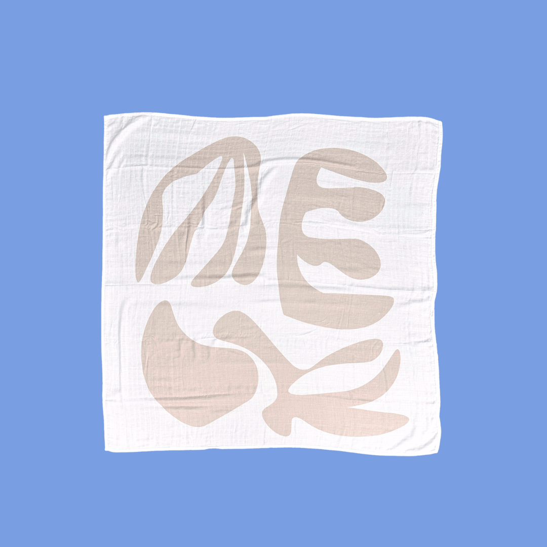 Golden Child Holiday Patterned Baby Swaddle - Dreamy Taupe and Golden Blue Dreamy Taupe by Golden Child