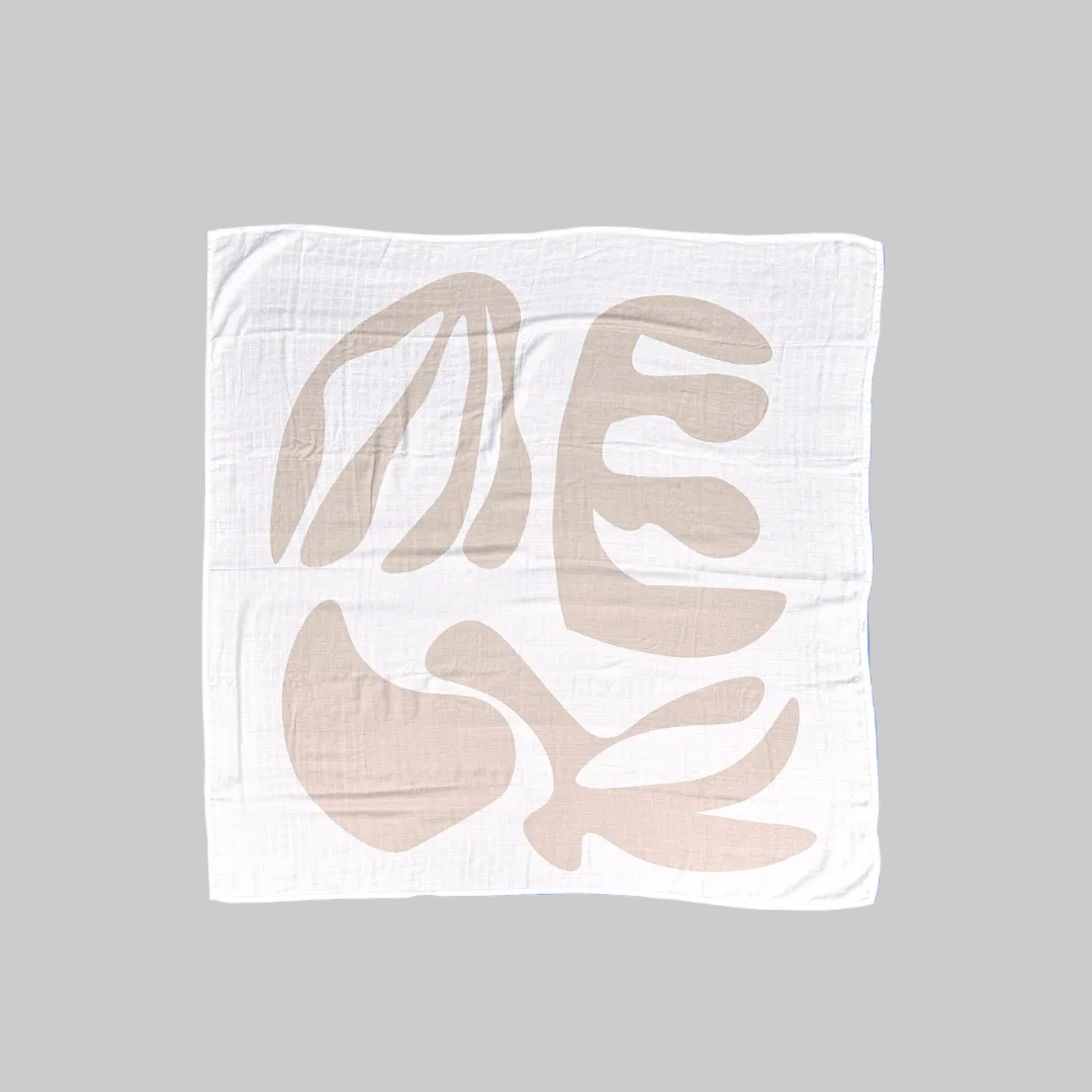 Golden Child Holiday Patterned Baby Swaddle - Dreamy Taupe and Golden Blue Dreamy Taupe by Golden Child