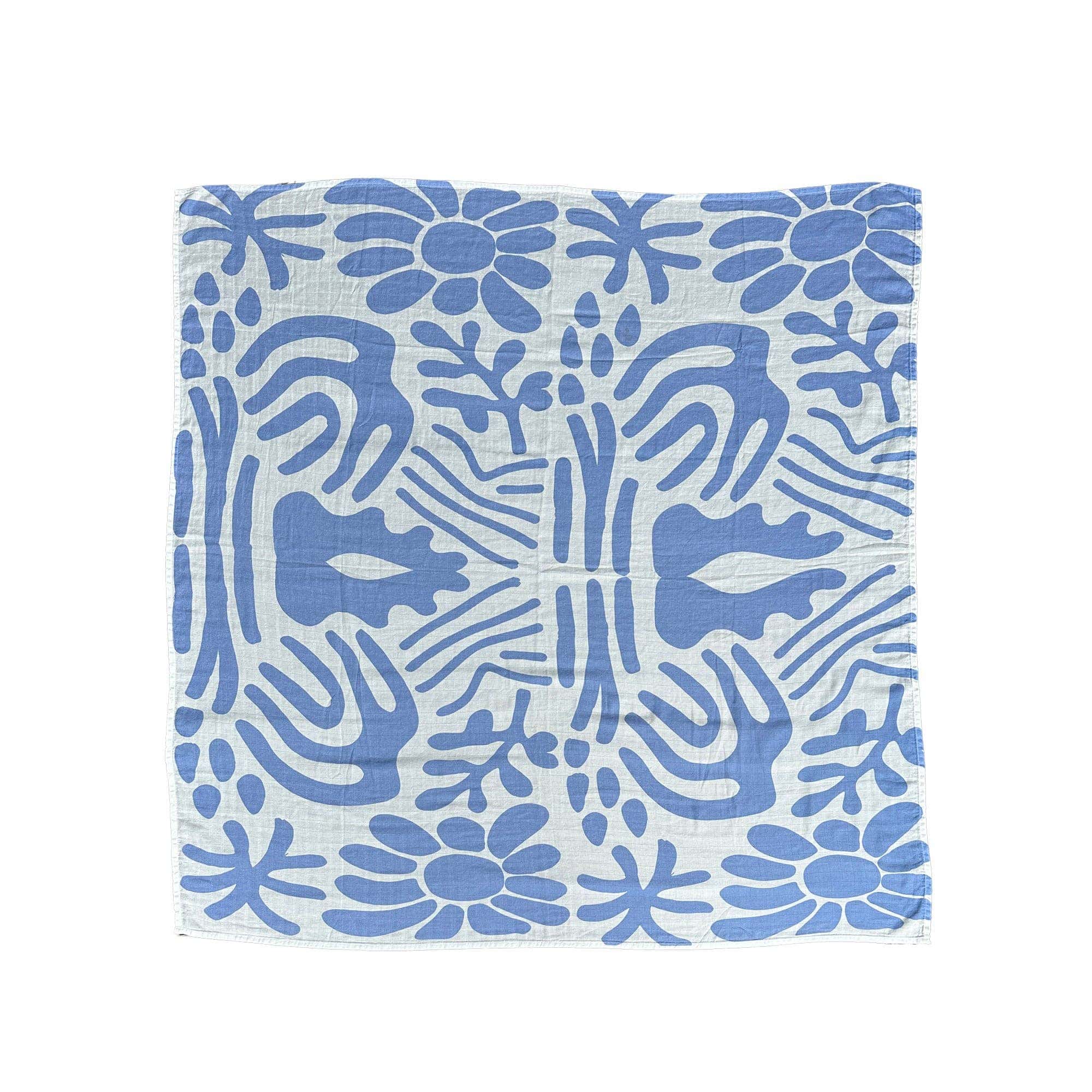Golden Child Holiday Patterned Baby Swaddle - Dreamy Taupe and Golden Blue by Golden Child