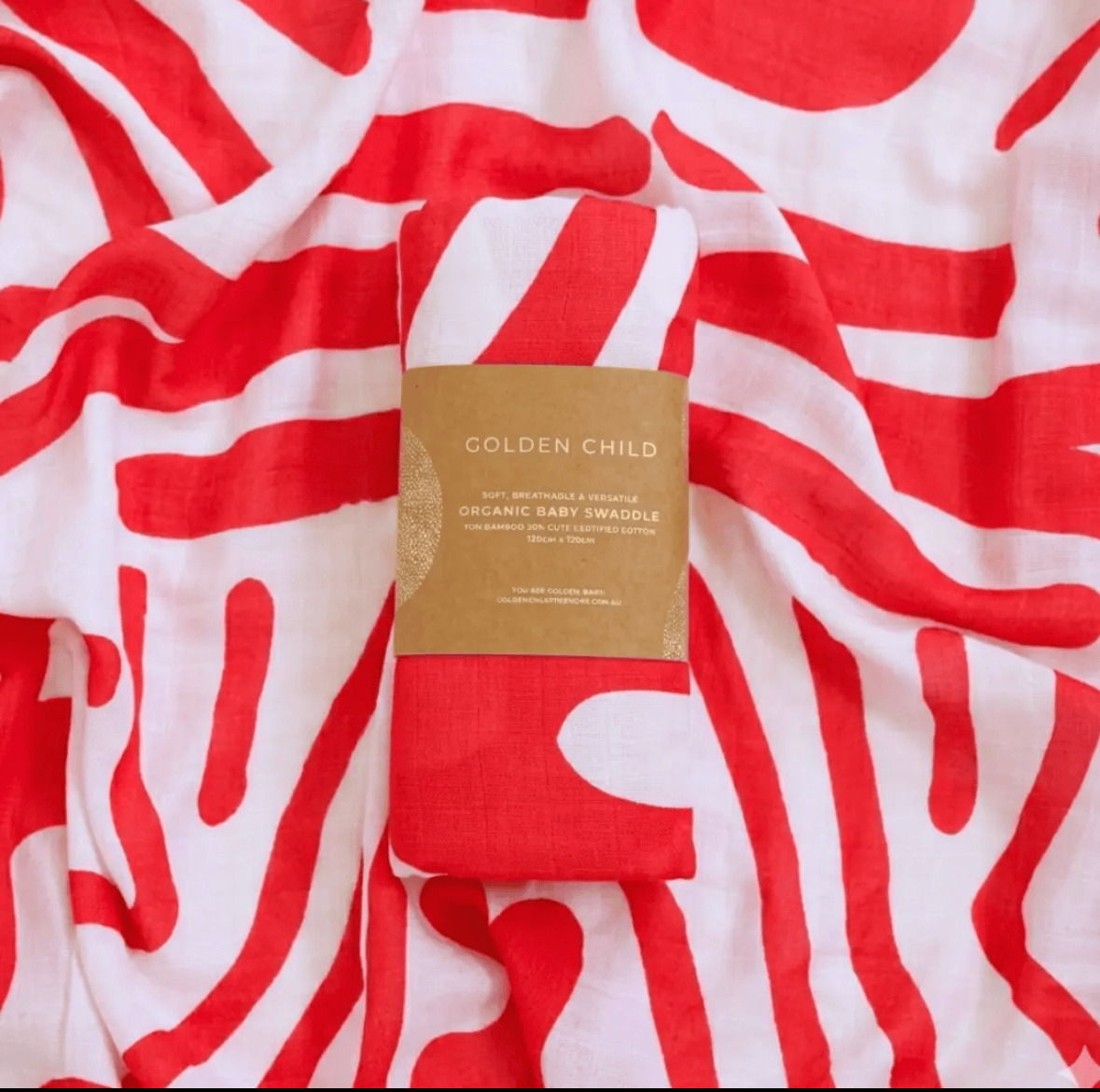 Golden Child Holiday Patterned Baby Swaddle Red and Milk by Golden Child