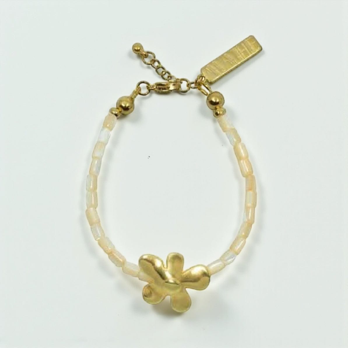 Good Juju Mother of Pearl Bracelet in Pink or Peach by Mathe Jewellery