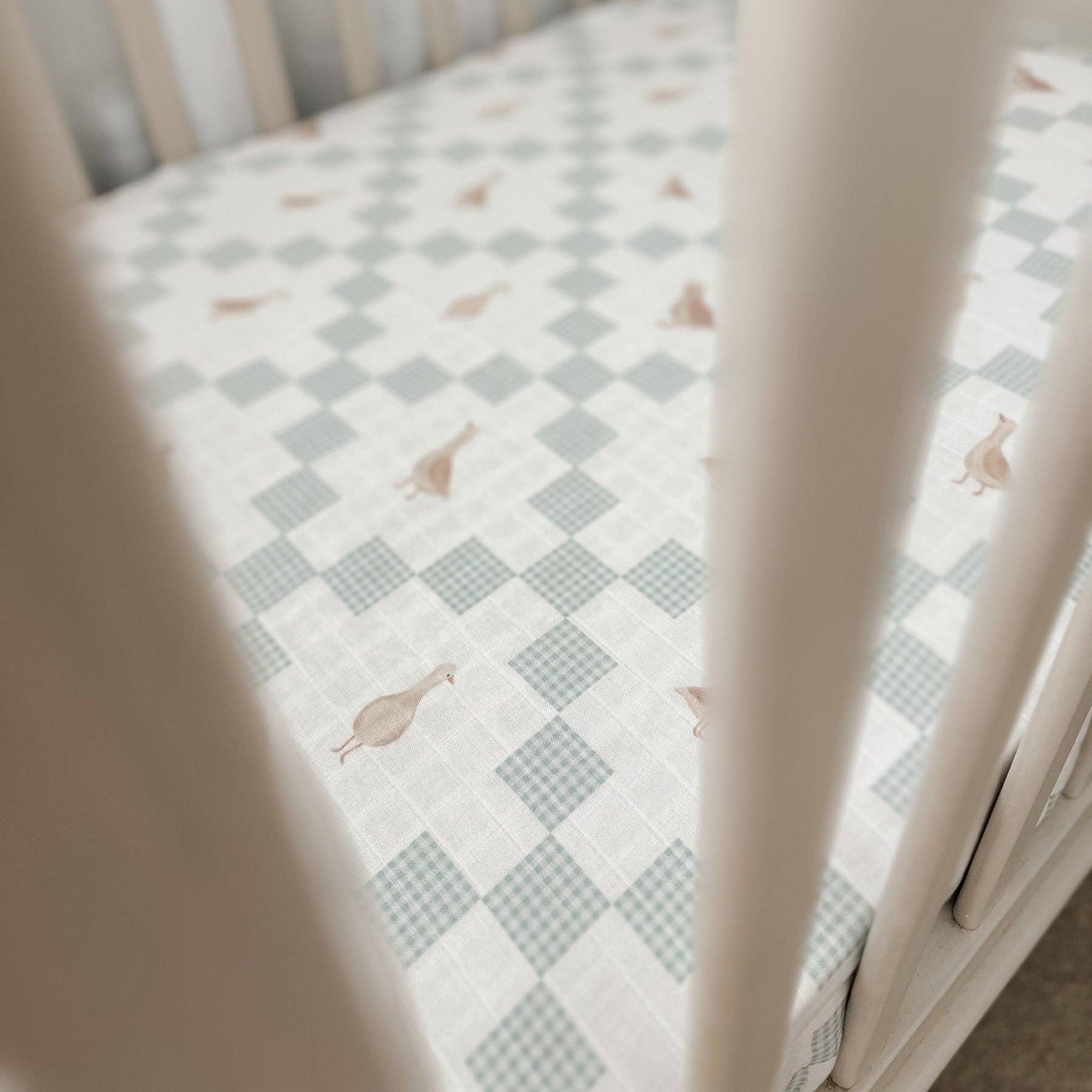 Goosey Gander Fitted Cot Sheet by Pop Ya Tot
