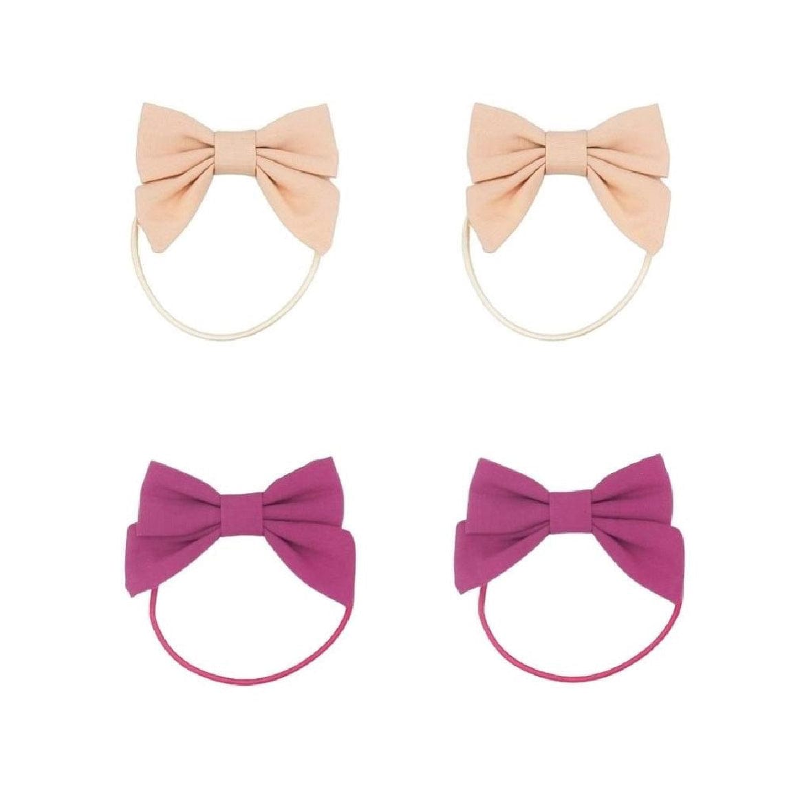 GRECH & CO. Fable Bow Hair Ponies – Organic Cotton Hair Ties (4 Pack) by Grech & Co.