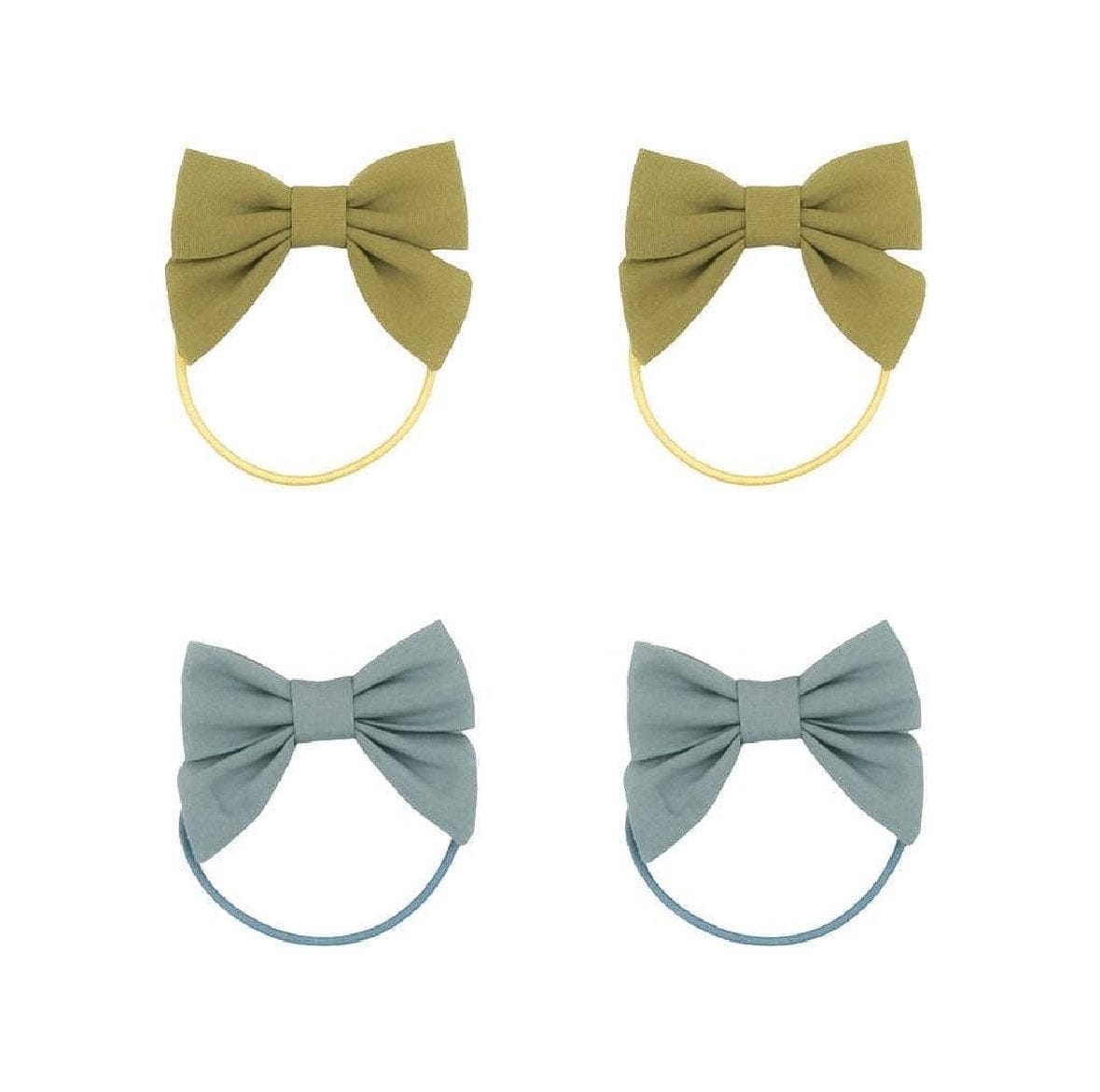 GRECH & CO. Fable Bow Hair Ponies – Organic Cotton Hair Ties (4 Pack) by Grech & Co.