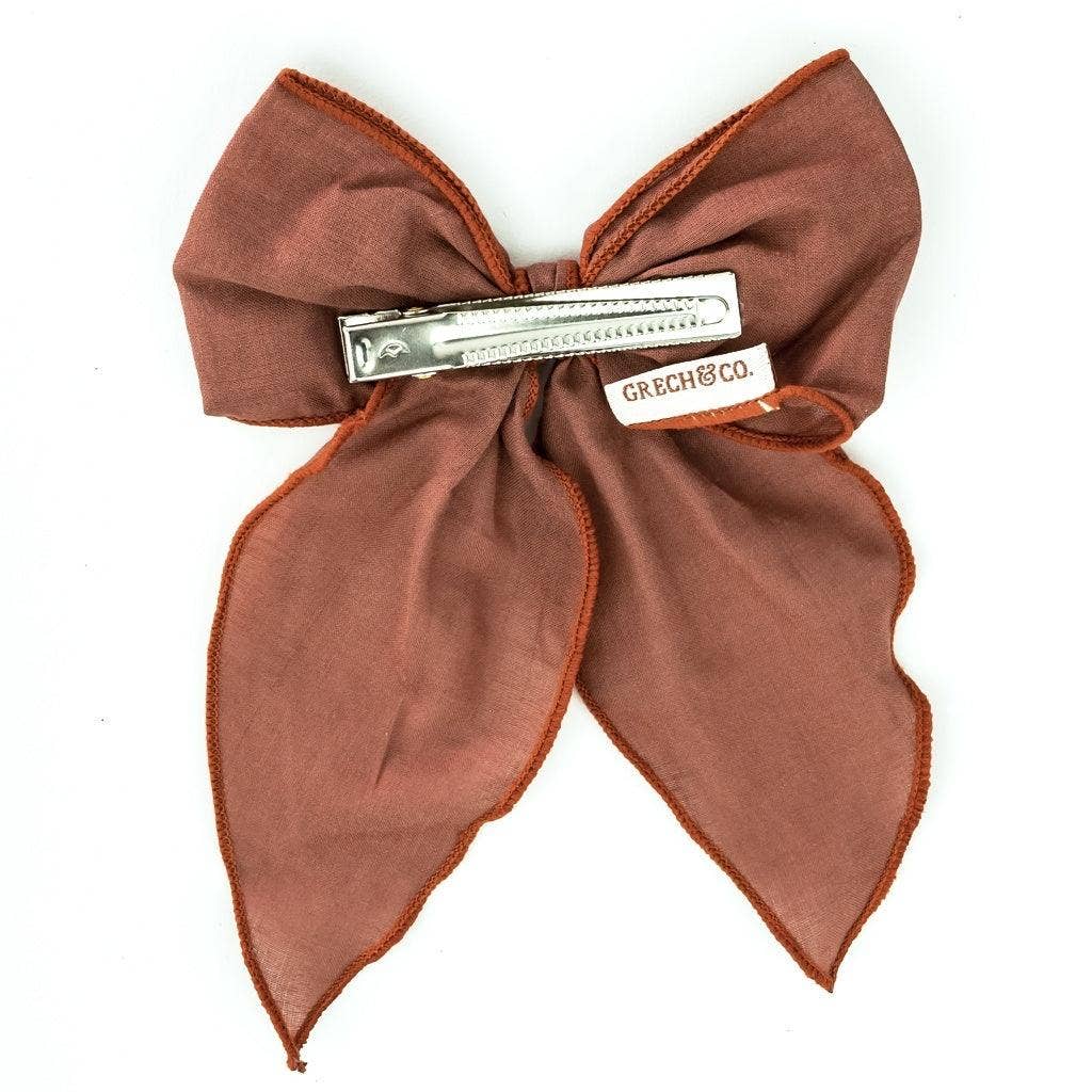 Grech & Co. Fable Hair Bow – Large Organic Cotton Clip | Patterned Retro Collection by Grech & Co.