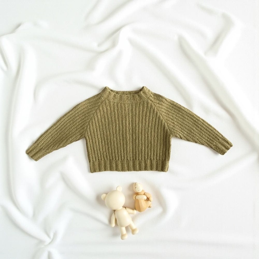 Grown Clothing Merino Baby Pull Over in Sage 000 by Grown Clothing