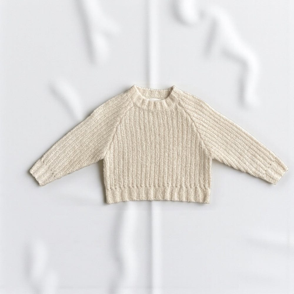Grown Clothing Merino Wool Baby Pull Over in Milk 000 by Grown Clothing