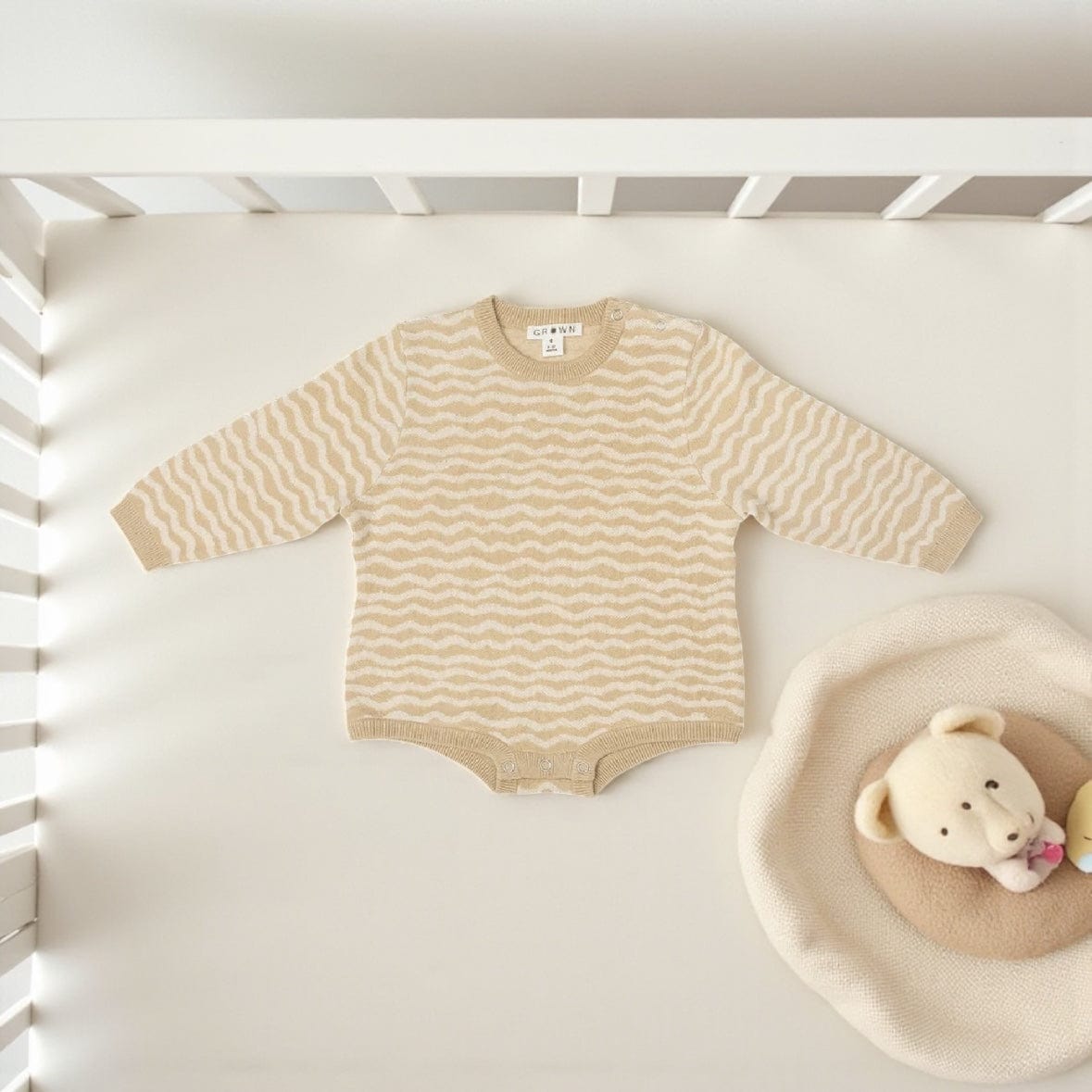 Grown Clothing Organic Knit Baby Romper - River by Grown Clothing
