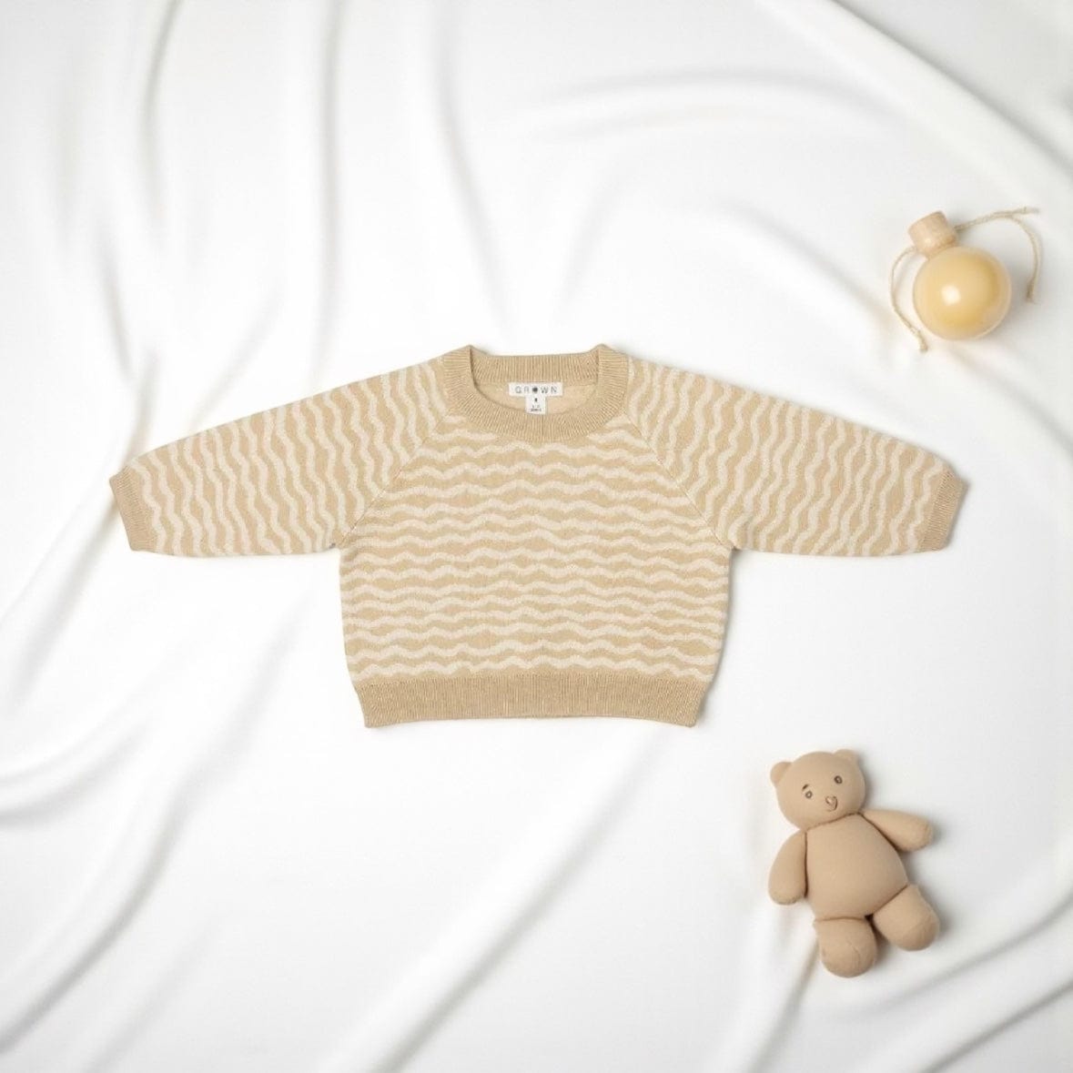 Grown Clothing Organic Raglan Baby Pullover - River 000 by Grown Clothing