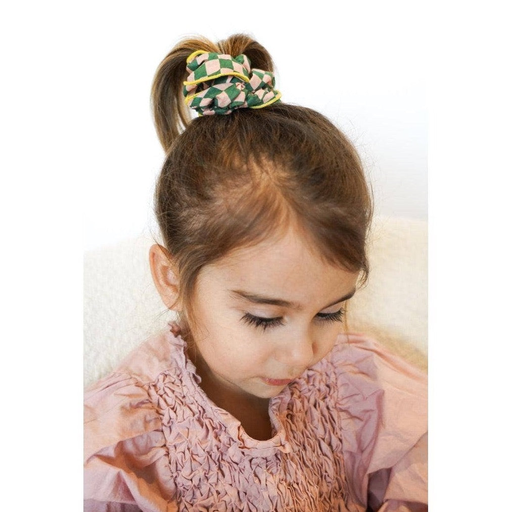 Hair Scrunchie Set of 2 - Checks Sunset + Orchard: One-size by GRECH & CO.