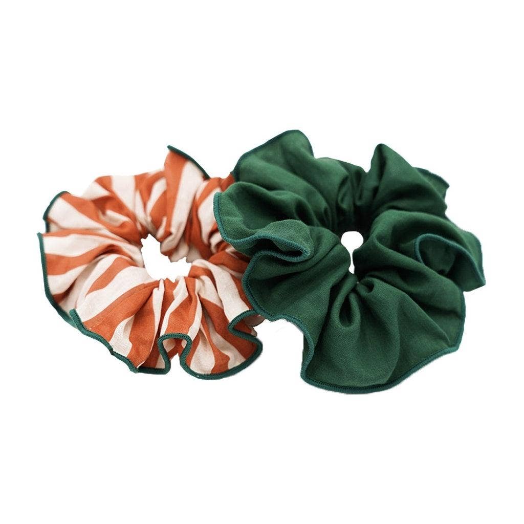 Hair Scrunchie Set of 2 - Stripes Atlas + Tierra: One-size by GRECH & CO.
