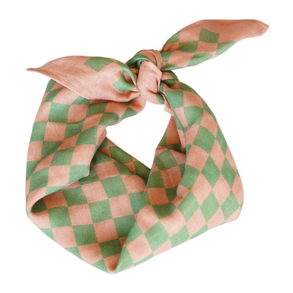 Head Scarf - Checks | Sunset + Orchard: One-size by GRECH & CO.