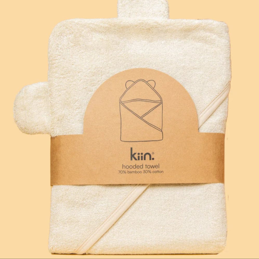 Hooded Baby Towel - 5 Colours ivory by Kiin Baby