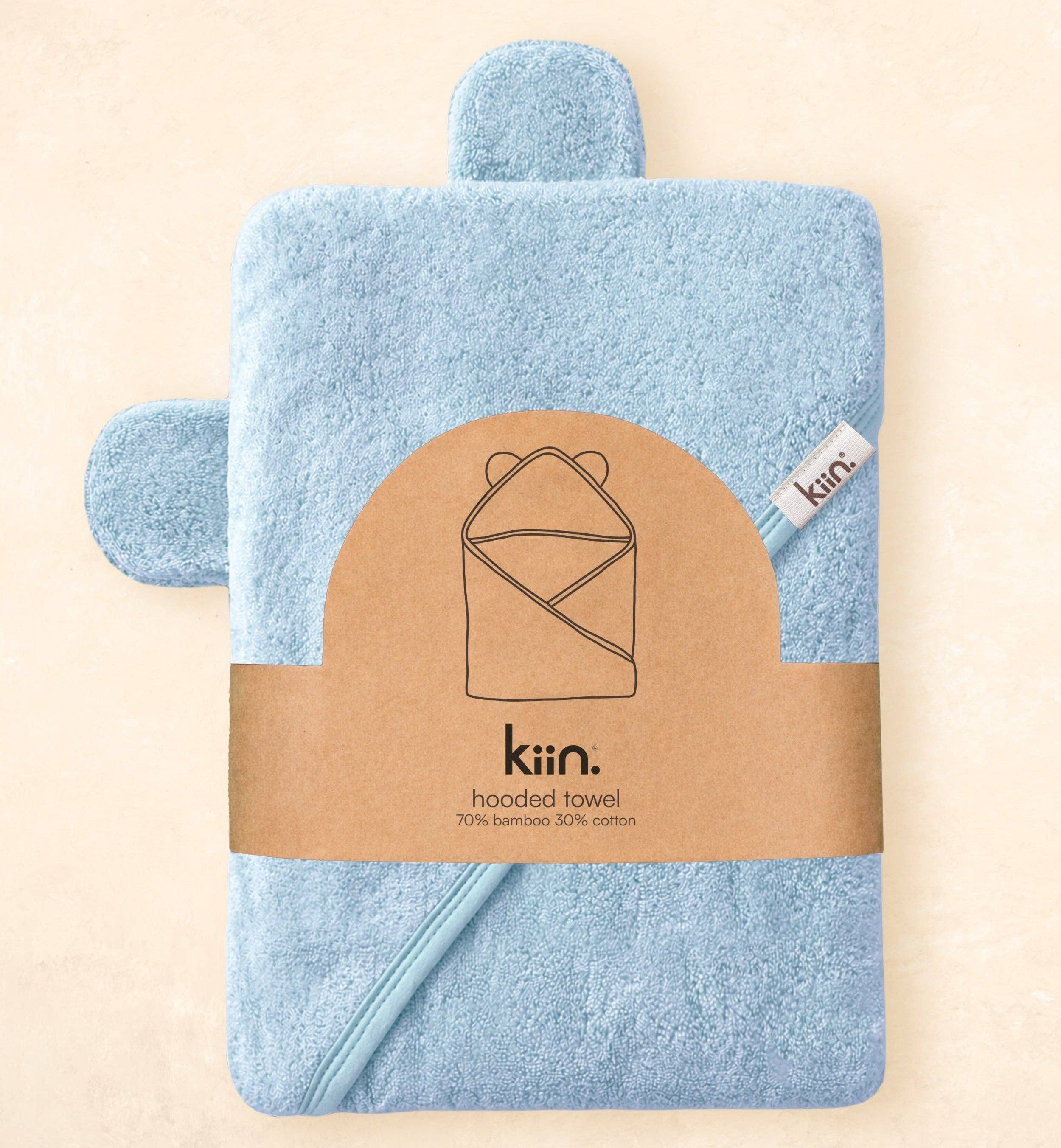 Hooded Towel Sky by Kiin Baby