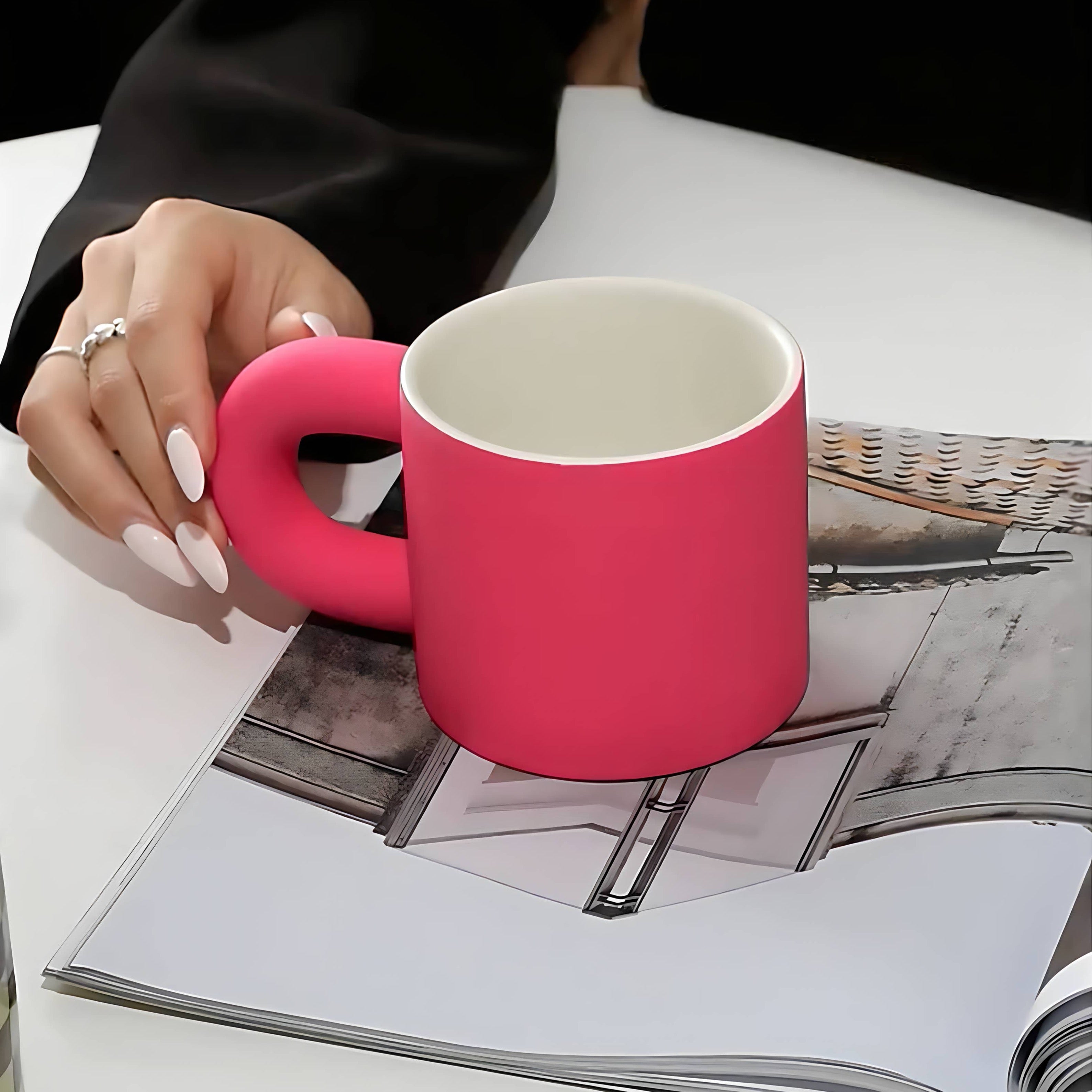 Hot Pink Ceramic Mug "Rose" by TUTU Home - Tableware & Decor