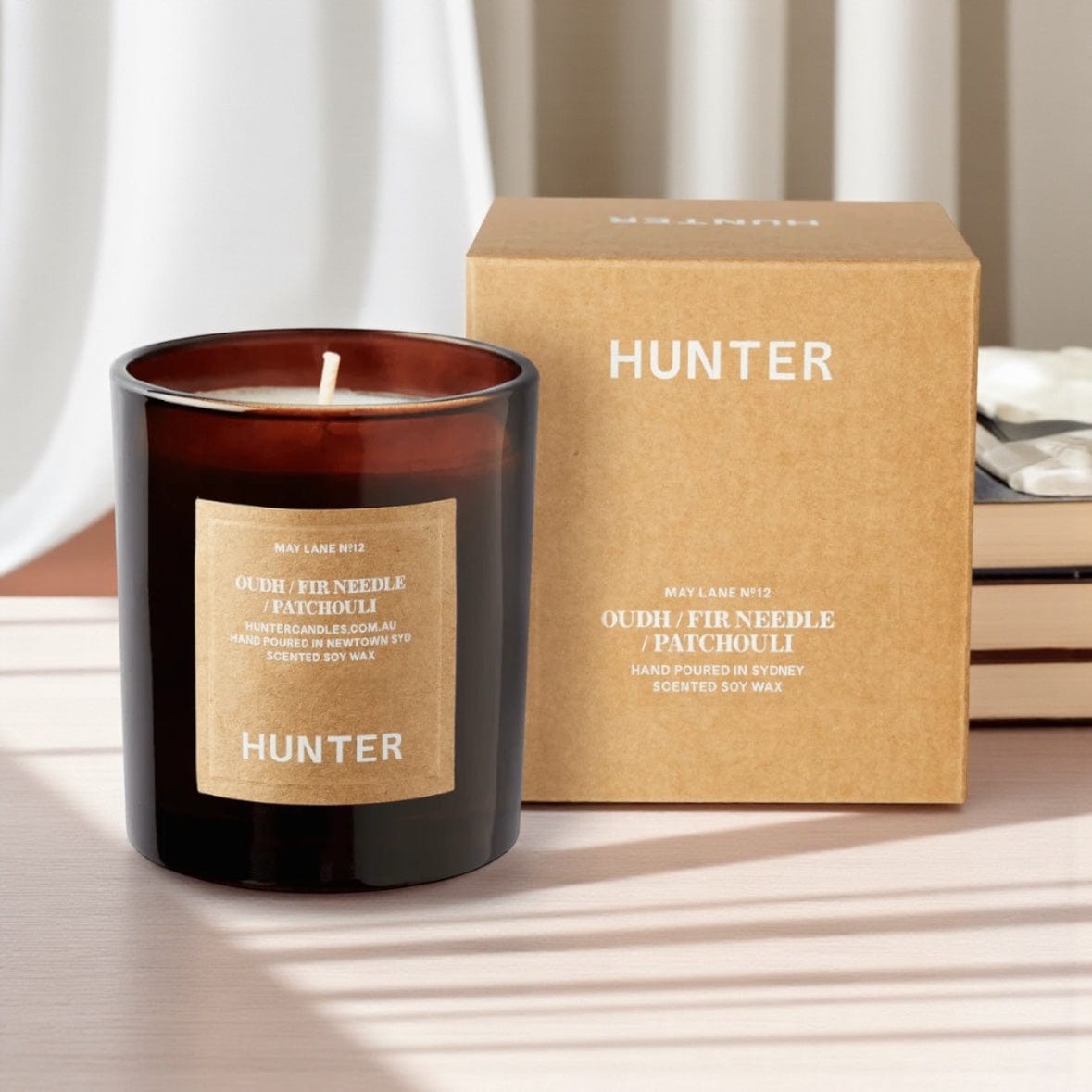 HUNTER May Lane Candle - Oudh + Fir Needle + Patchouli by Hunter