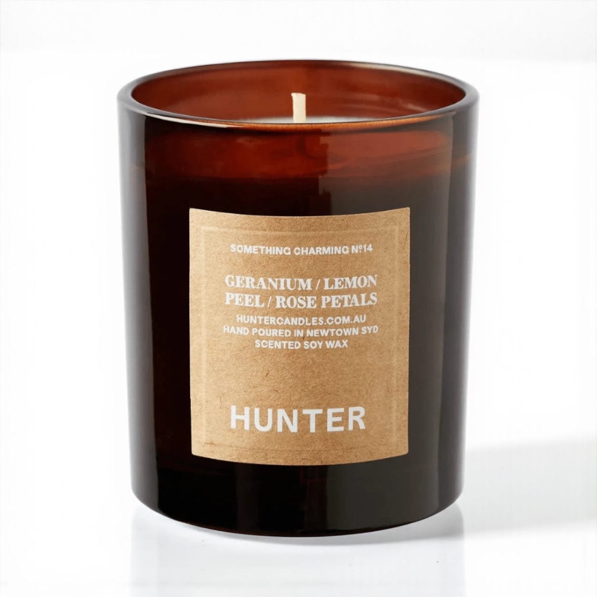 HUNTER Something Charming. Candle- Geranium + Lemon Peel + Rose Petals by Hunter