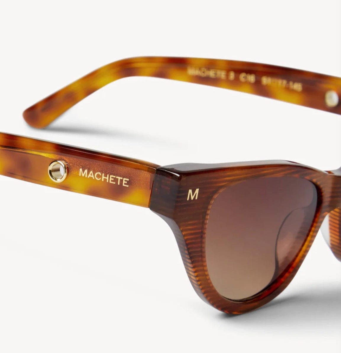Italian Acetate Sunglasses Suzy In Dark Tortoise Stripe by Machete